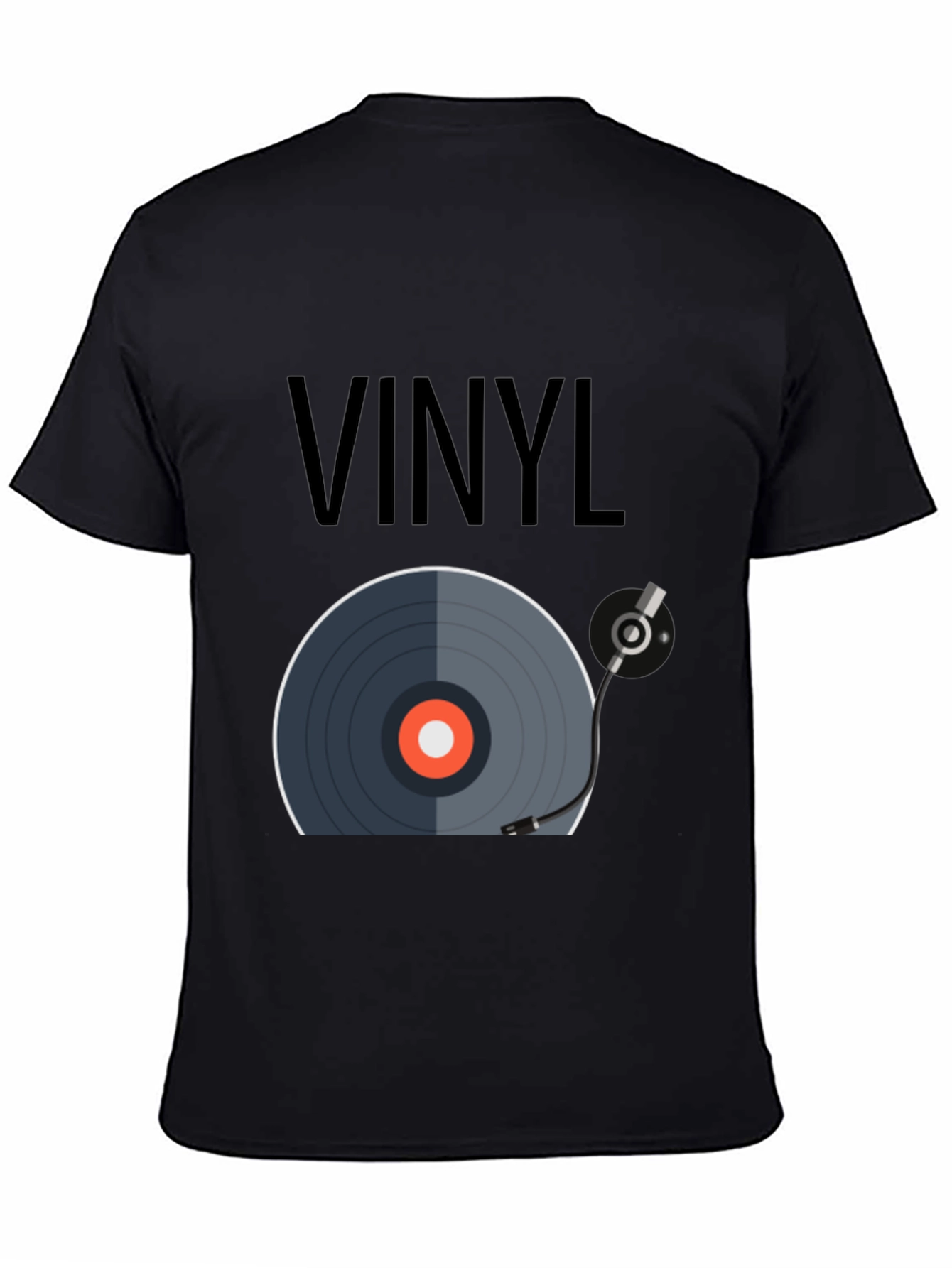 Black Vinyl Record Graphic Tee - Music Lover's T-Shirt view 4