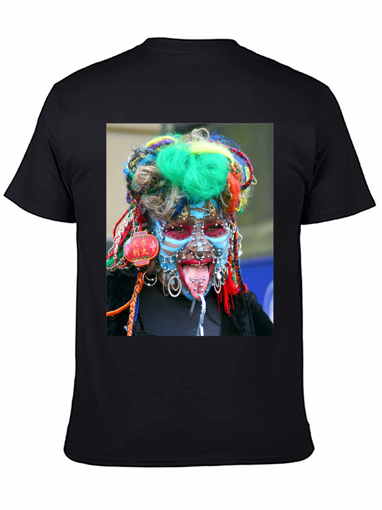 Black Unique Body Art Graphic Tee view 4