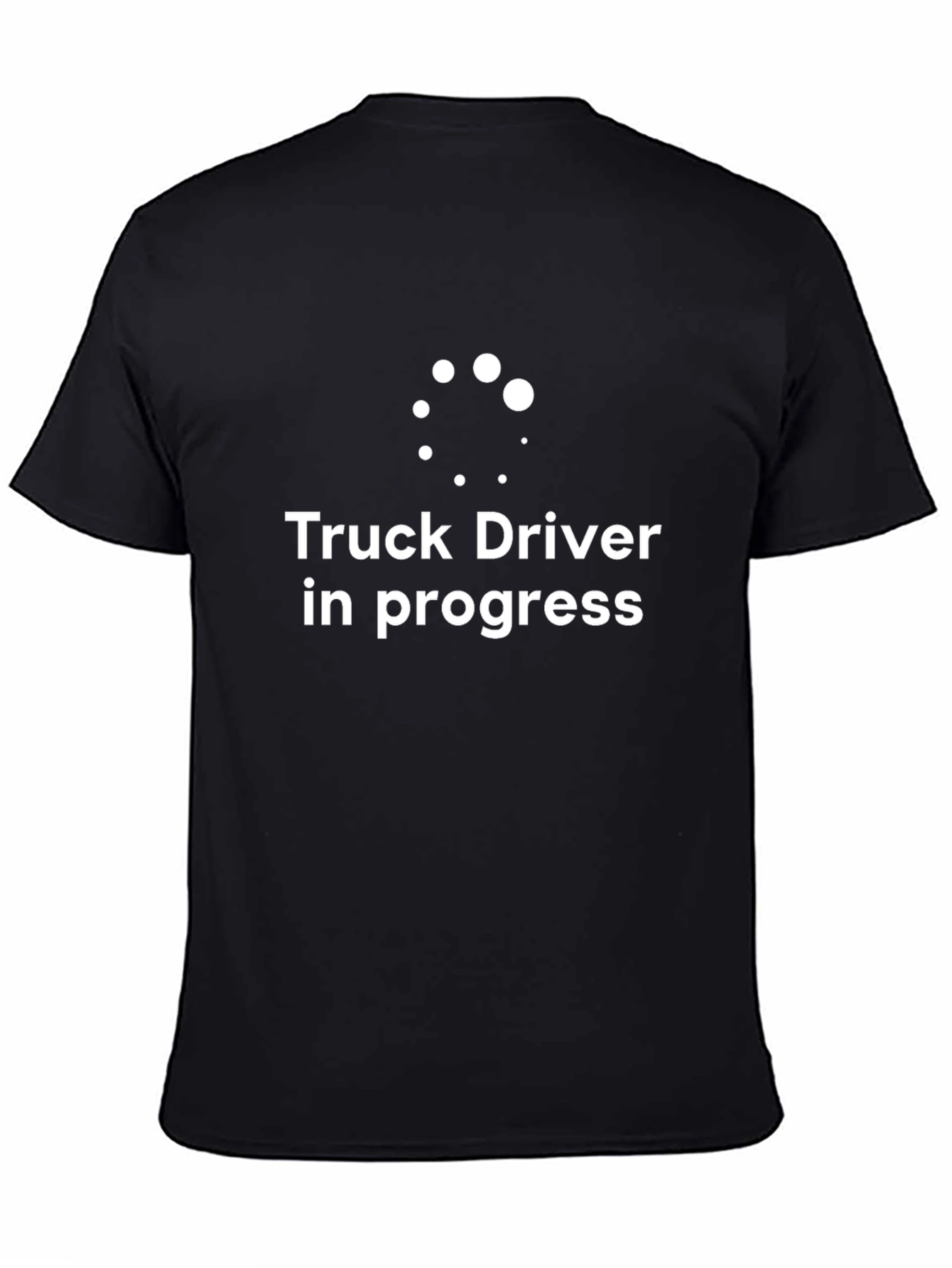 Black Truck Driver in Progress Black T-Shirt view 4