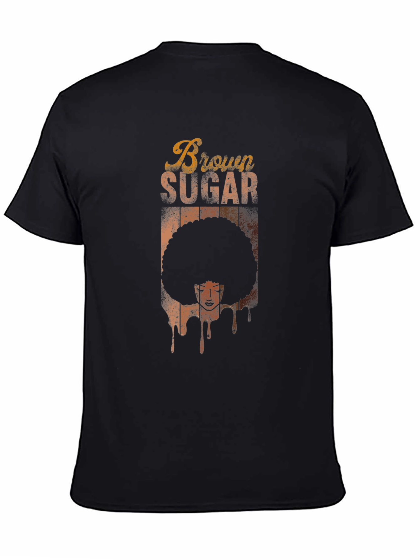 Black Brown Sugar Afro Graphic Tee - Retro Black T-Shirt view 4