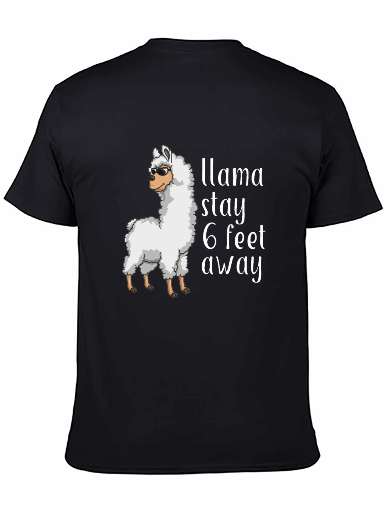 Black Llama Stay Away Graphic Tee - Black T-Shirt view 4