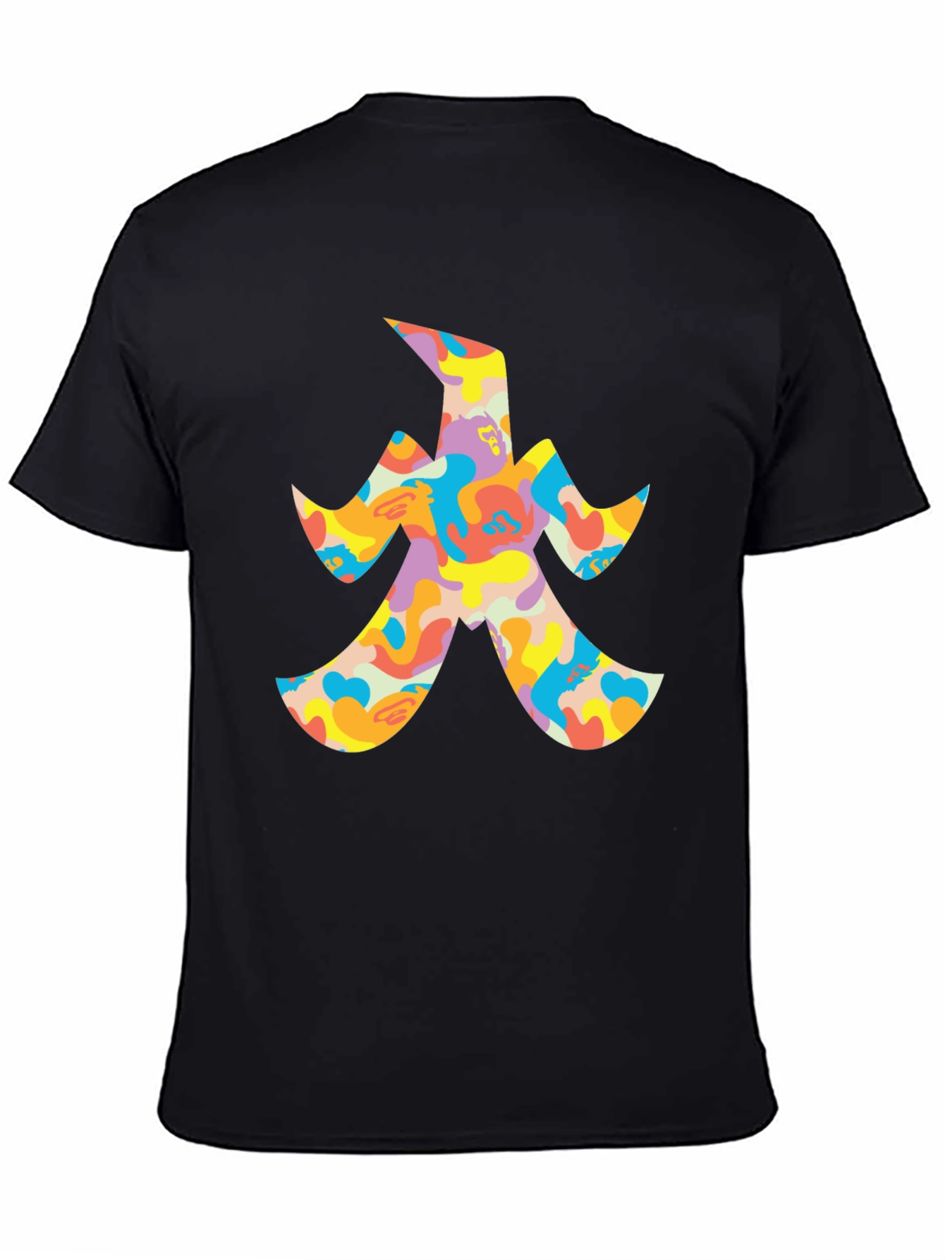 Black Abstract Graphic Print Black T-Shirt view 4