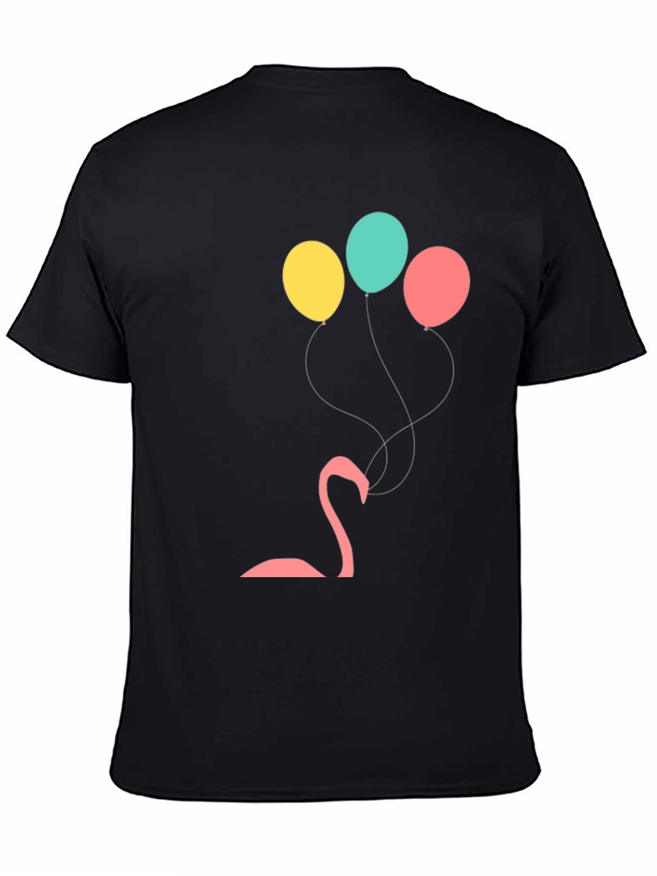 Black Black Flamingo Balloon Graphic Tee view 4