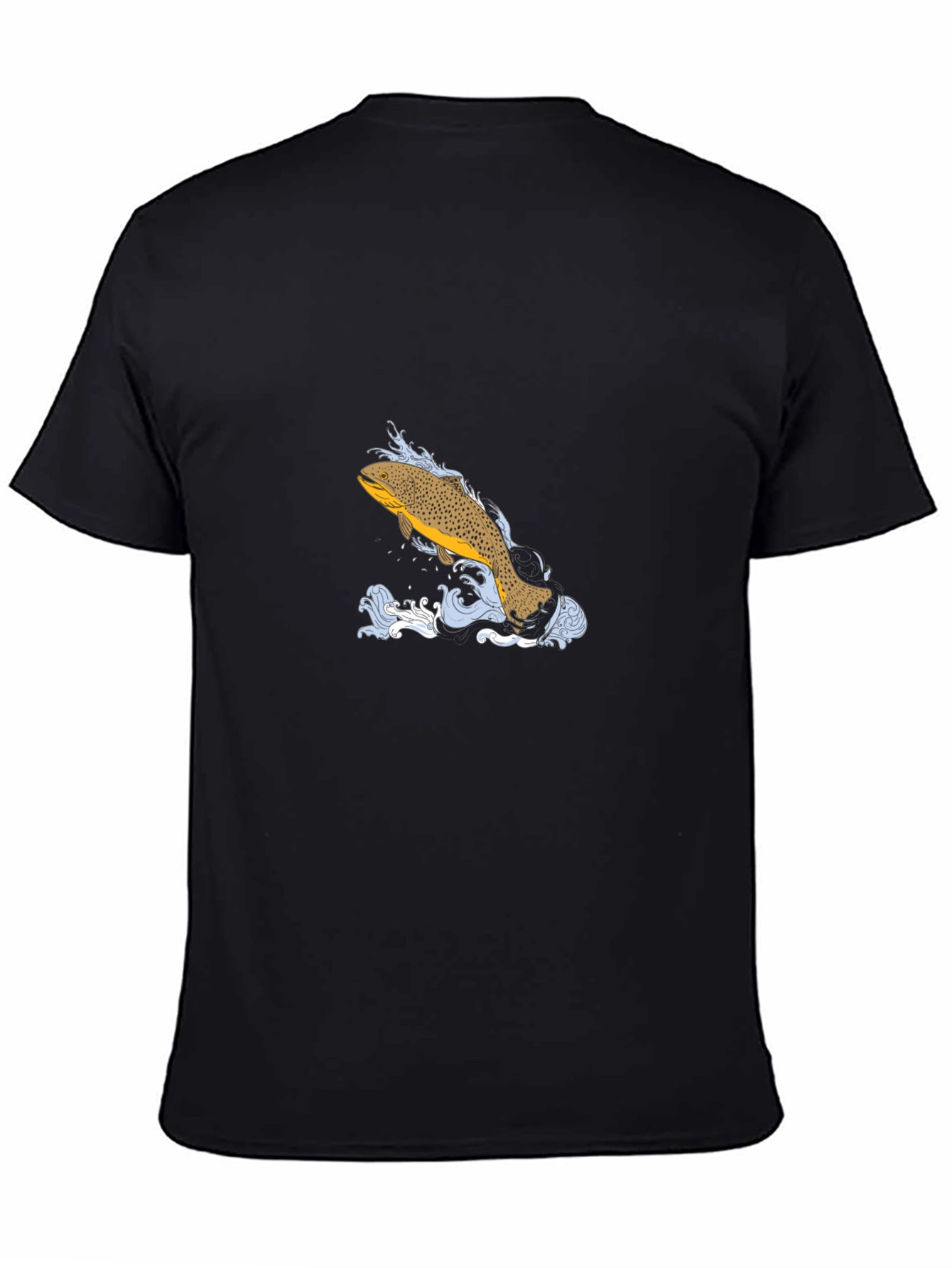 Black Men's Black Trout Graphic T-Shirt view 4