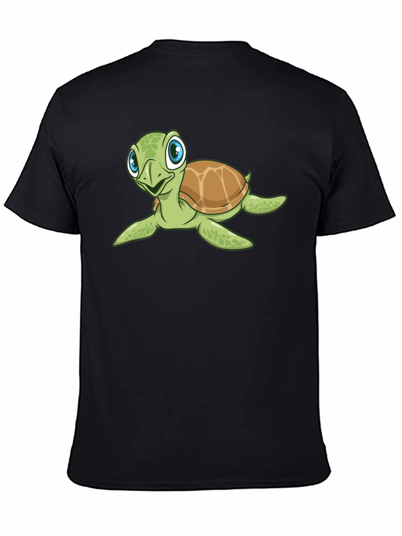 Black Turtle Graphic Tee - Black Cotton T-Shirt view 4
