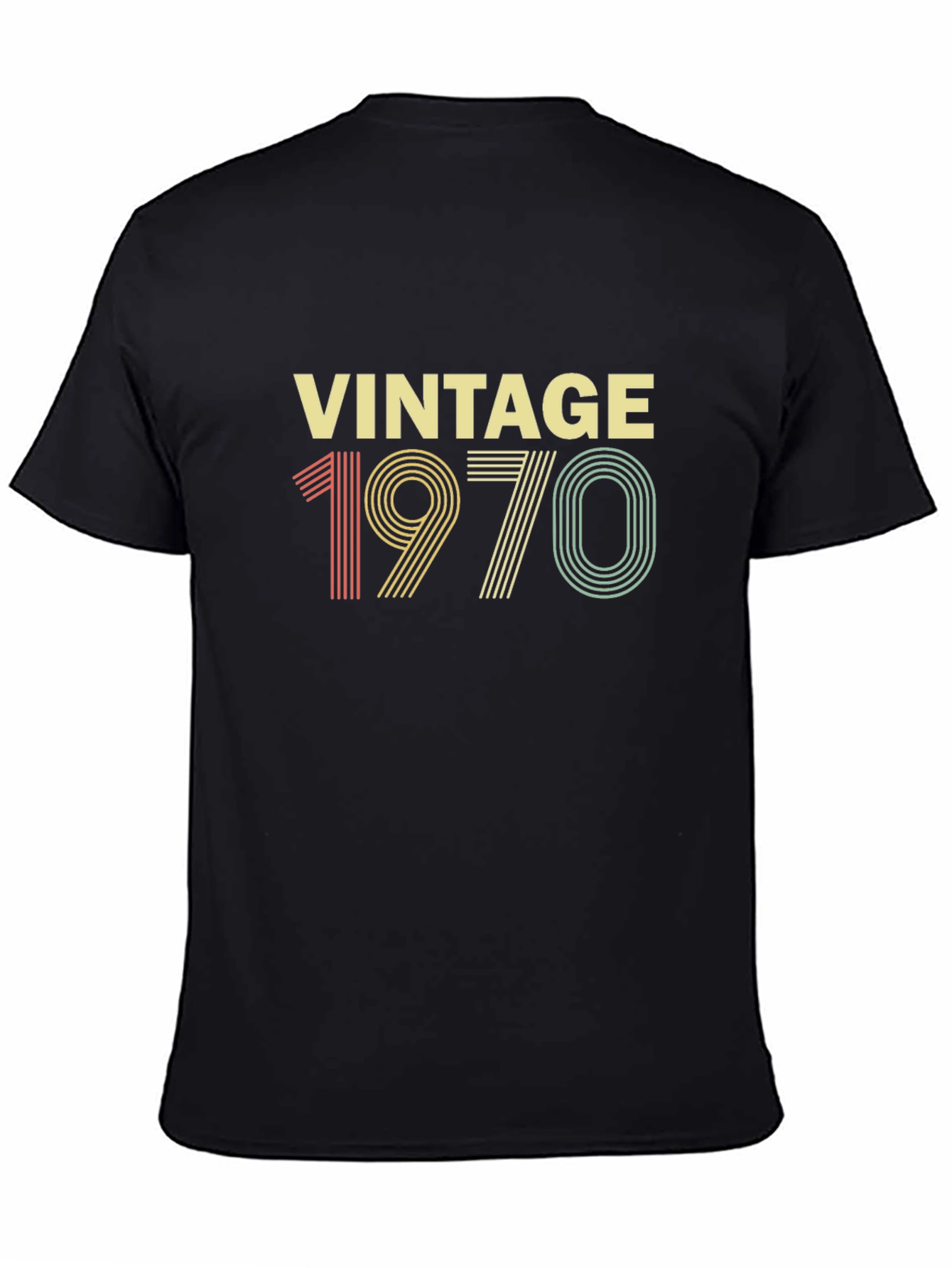 Black Vintage 1970 Graphic Tee - Retro Style view 4