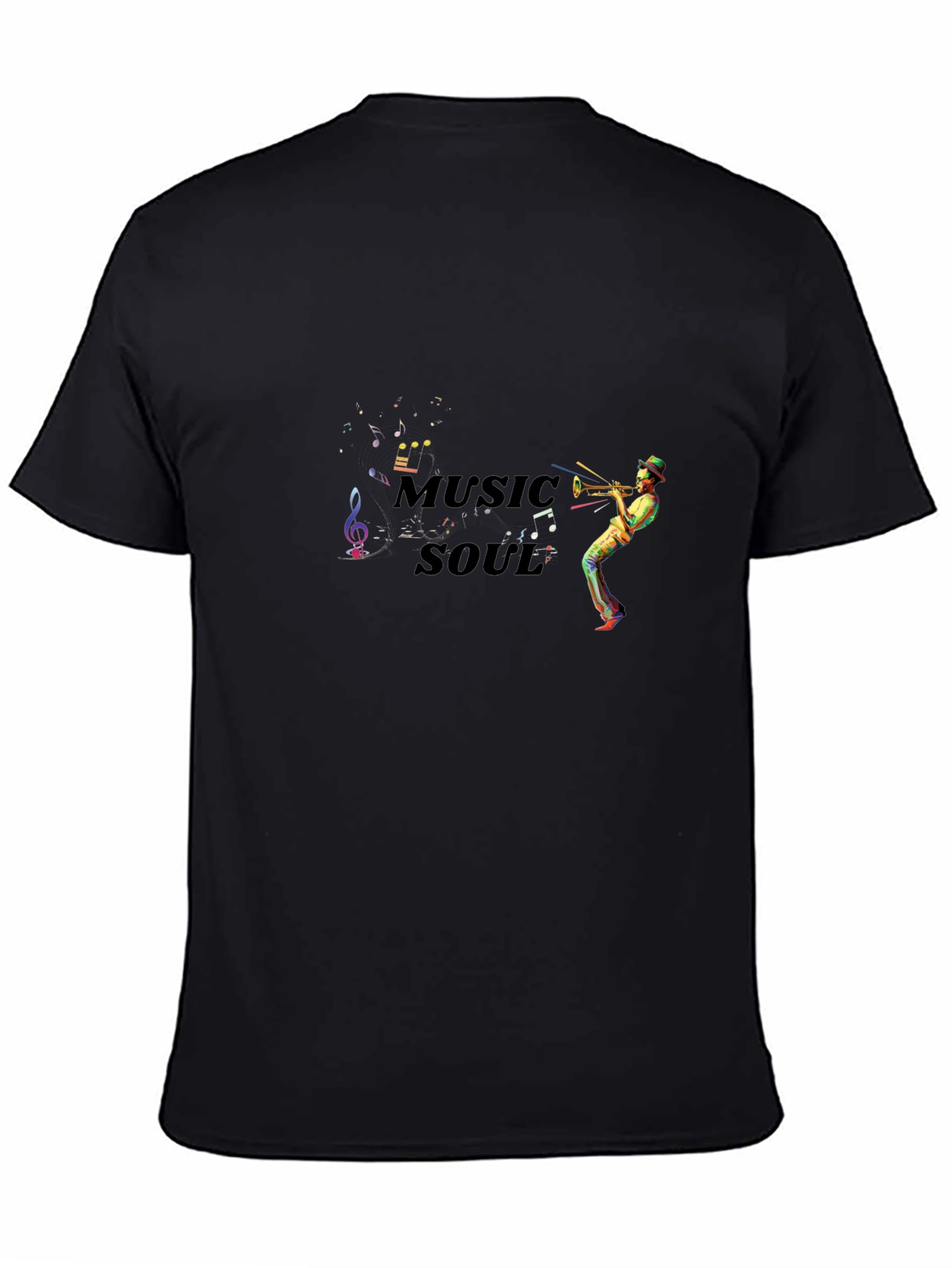 Black Music Soul T-Shirt -  Musical Trumpet Player view 4