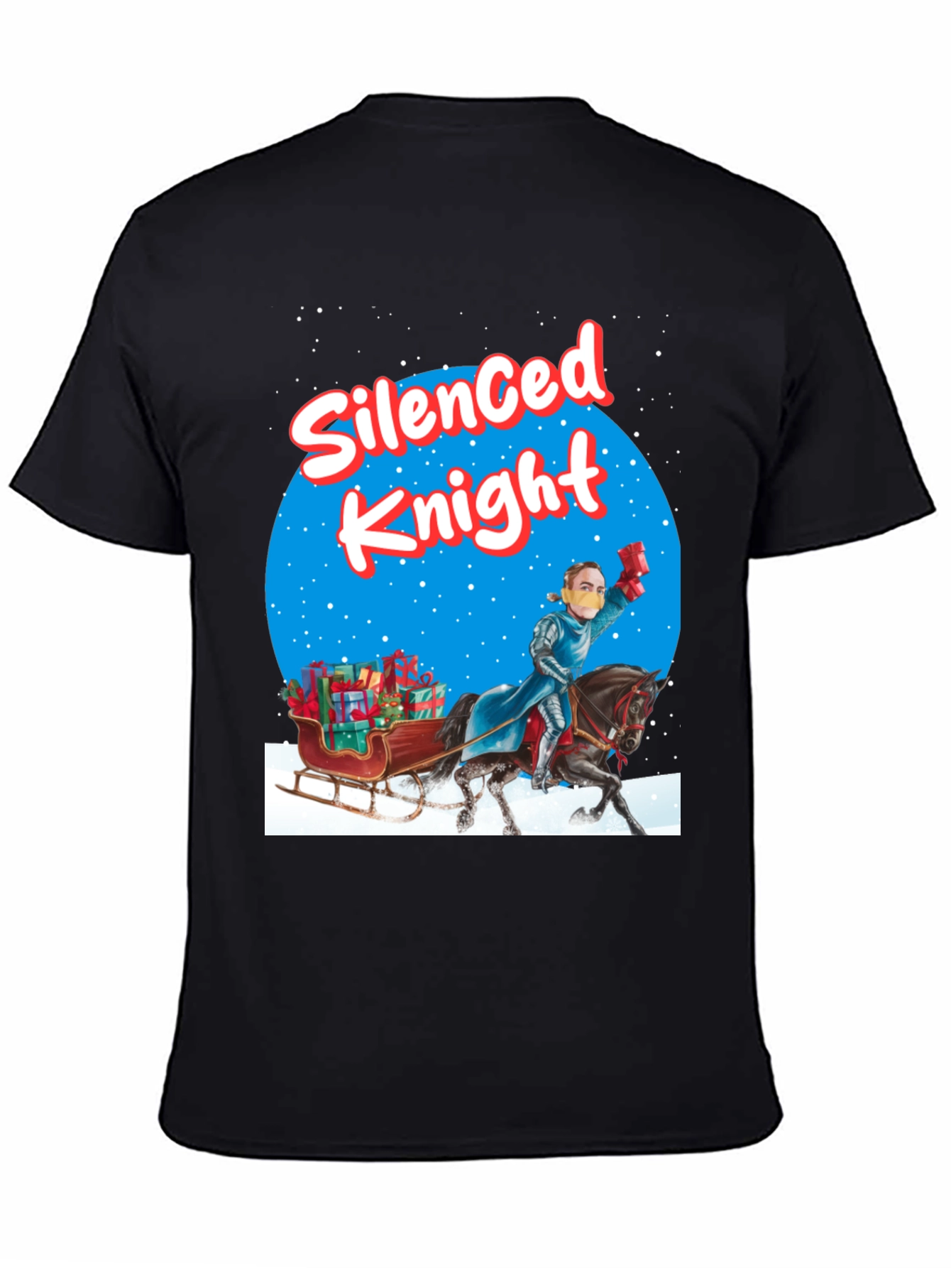 Black Silenced Knight Holiday T-Shirt view 4