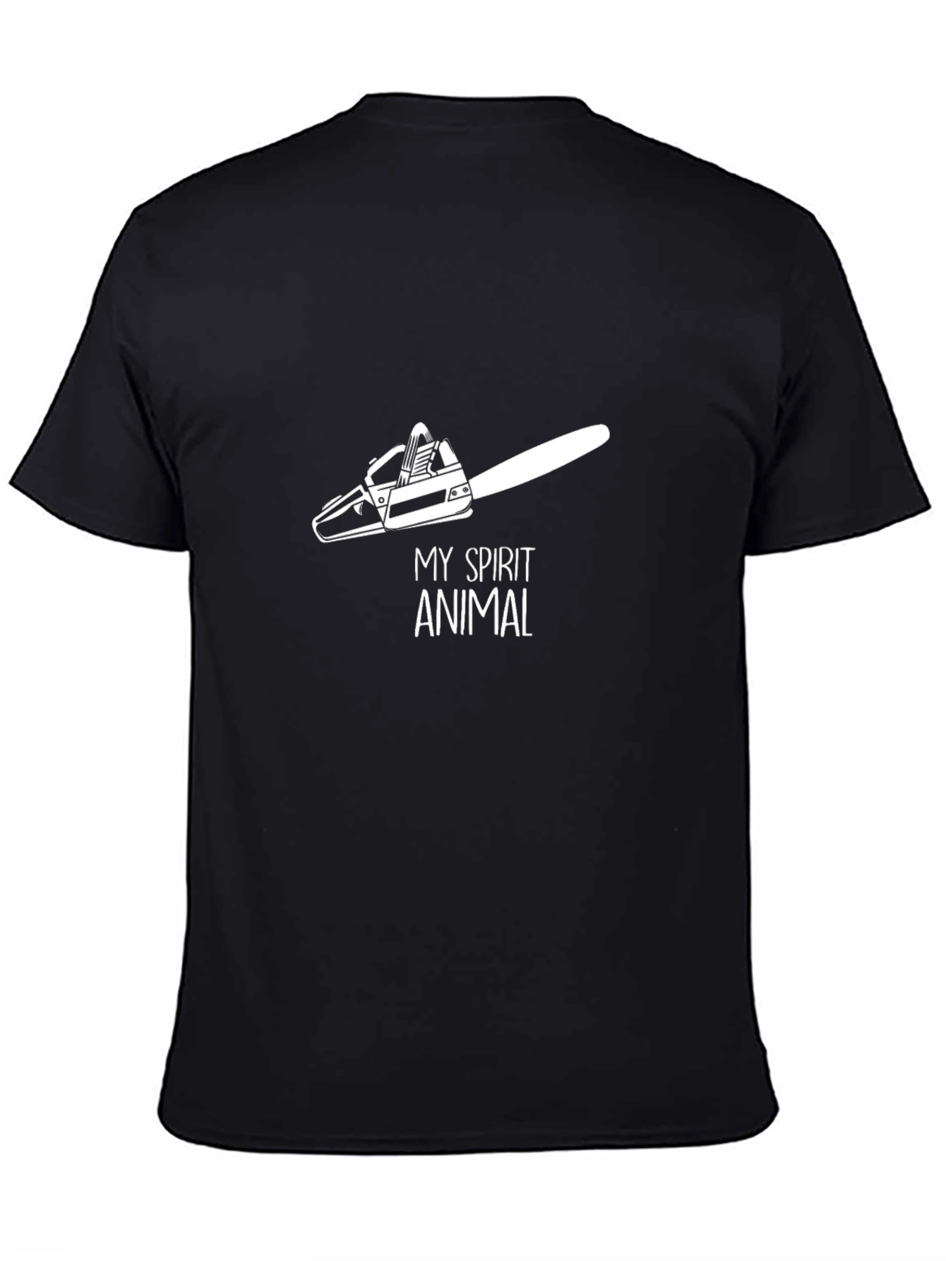 Black Chainsaw Spirit Animal T-Shirt Funny Graphic Tee view 4