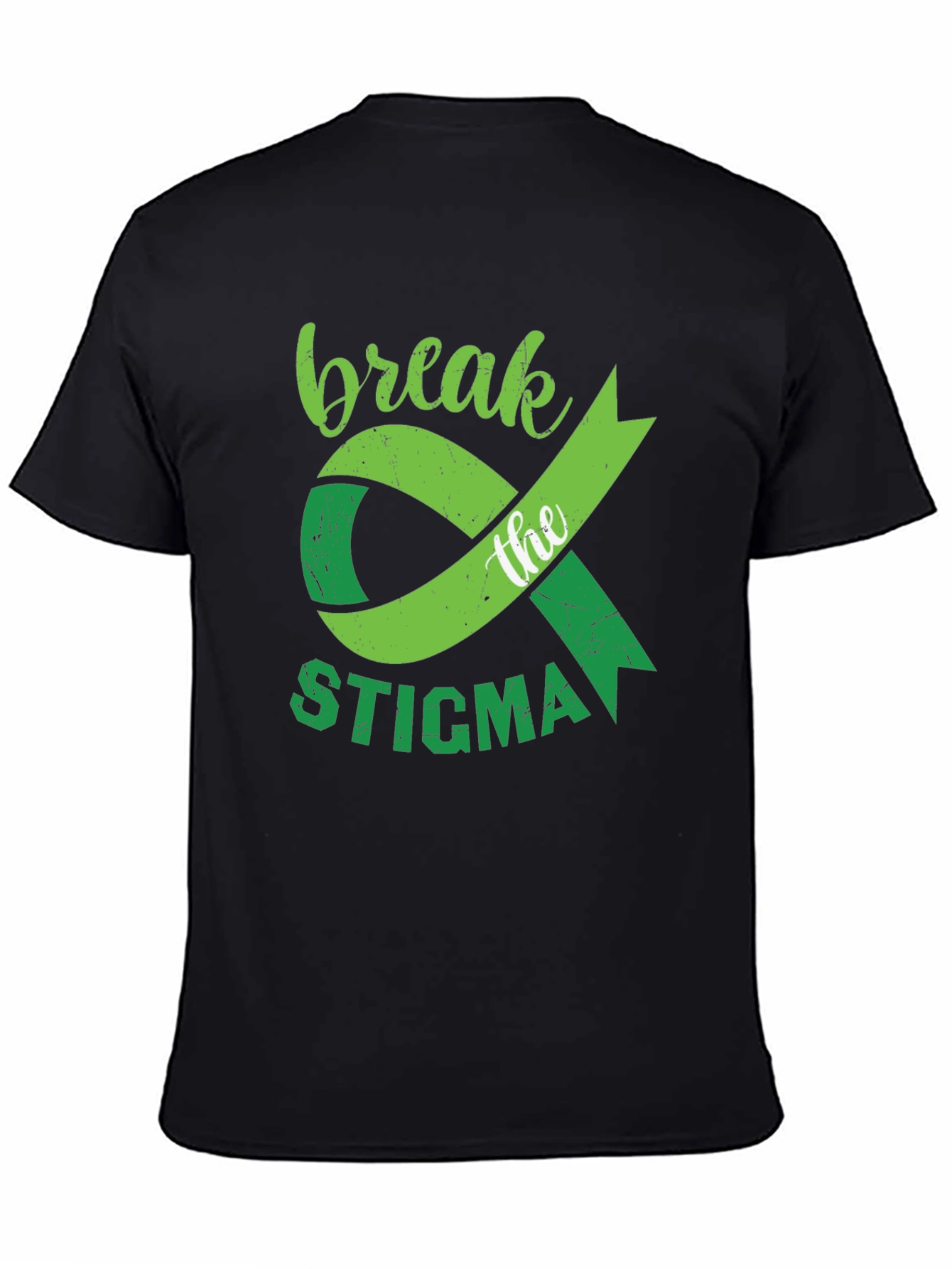 Black Break the Stigma T-Shirt Mental Health Awareness view 4