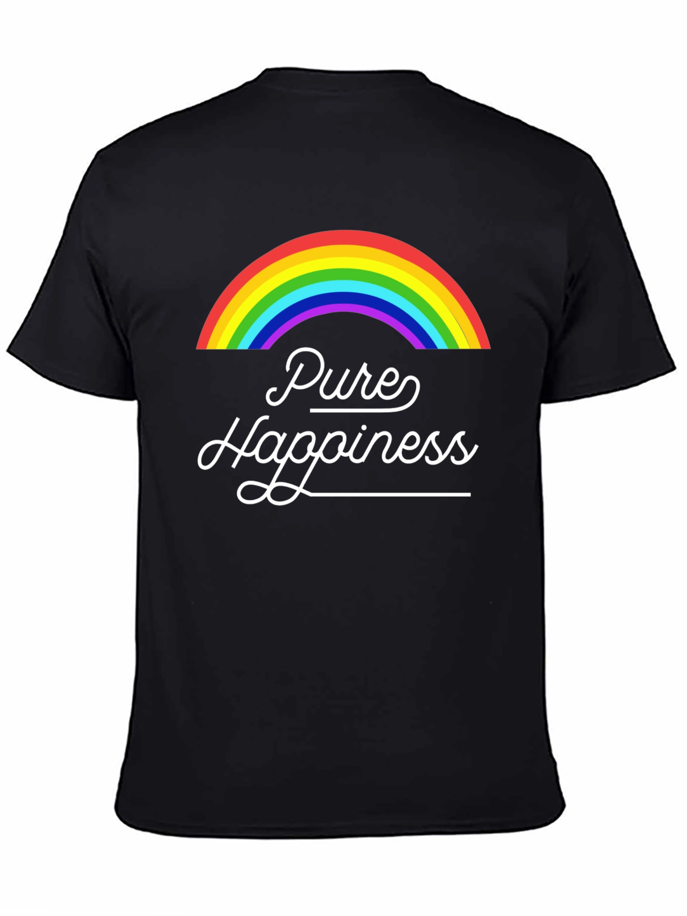 Black Pure Happiness Rainbow Graphic Tee - Black view 4
