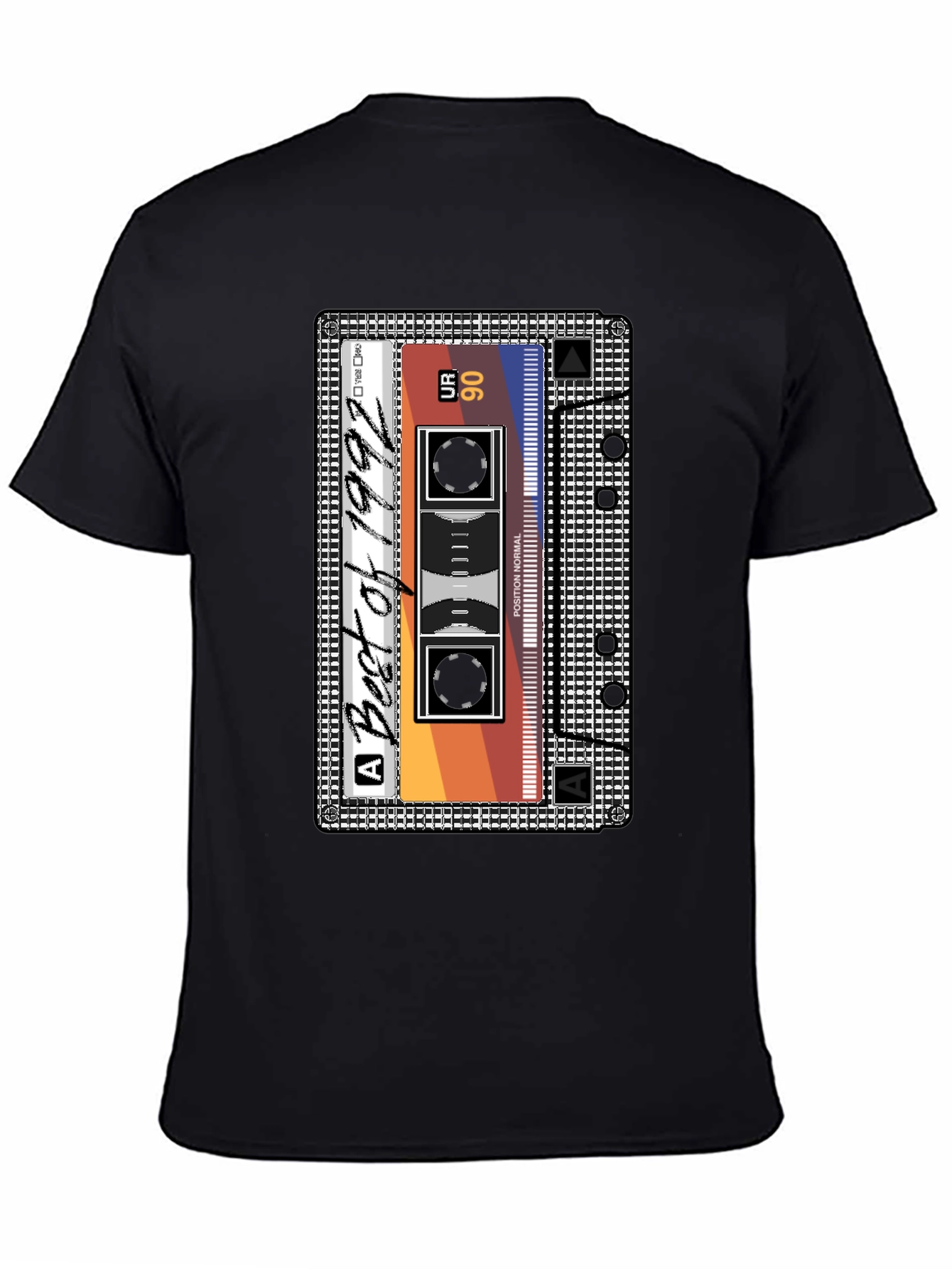 Black Best of 1992 Cassette Tape T-Shirt view 4