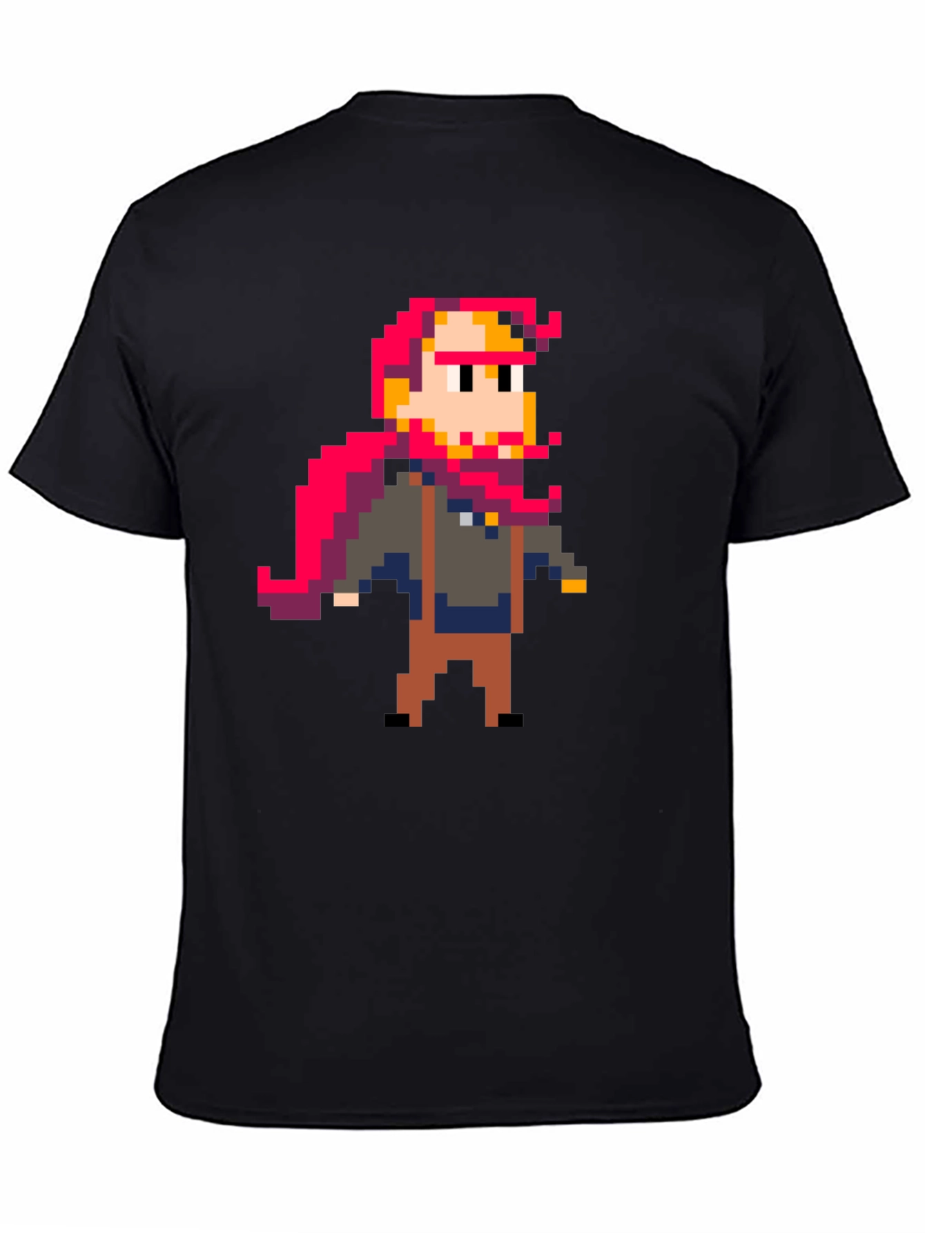 Black Pixel Art Graphic T-Shirt view 4