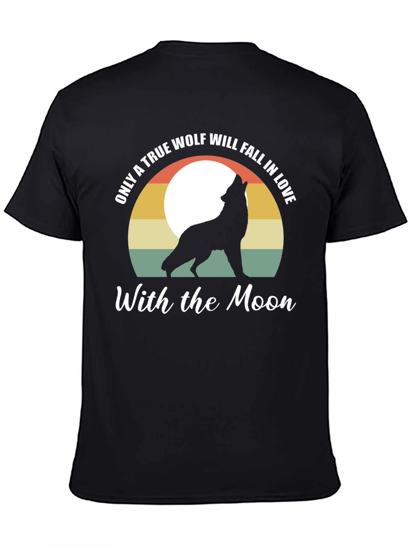 Black Wolf Moon Graphic Tee - Men's Black T-Shirt view 4
