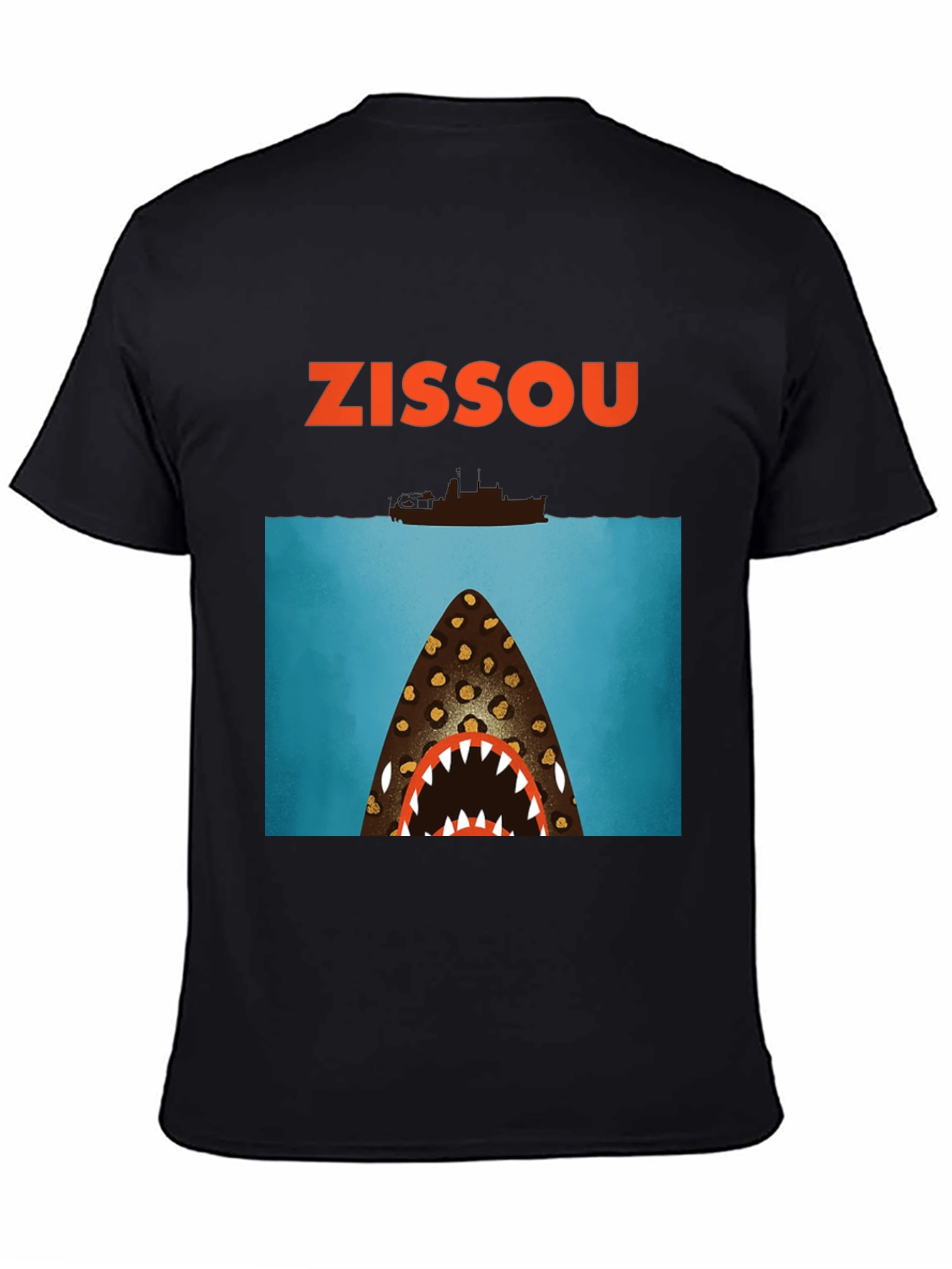 Black Zissou Shark Graphic Tee view 4