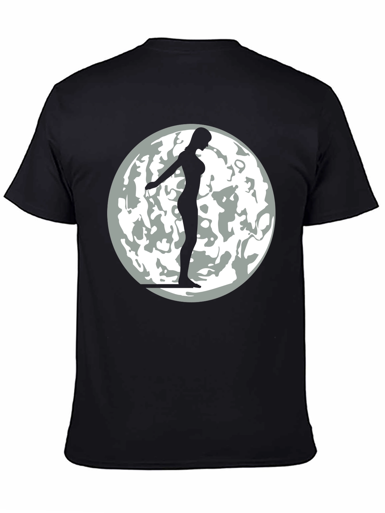 Black Silhouette Moon T-Shirt - Black Graphic Tee view 4