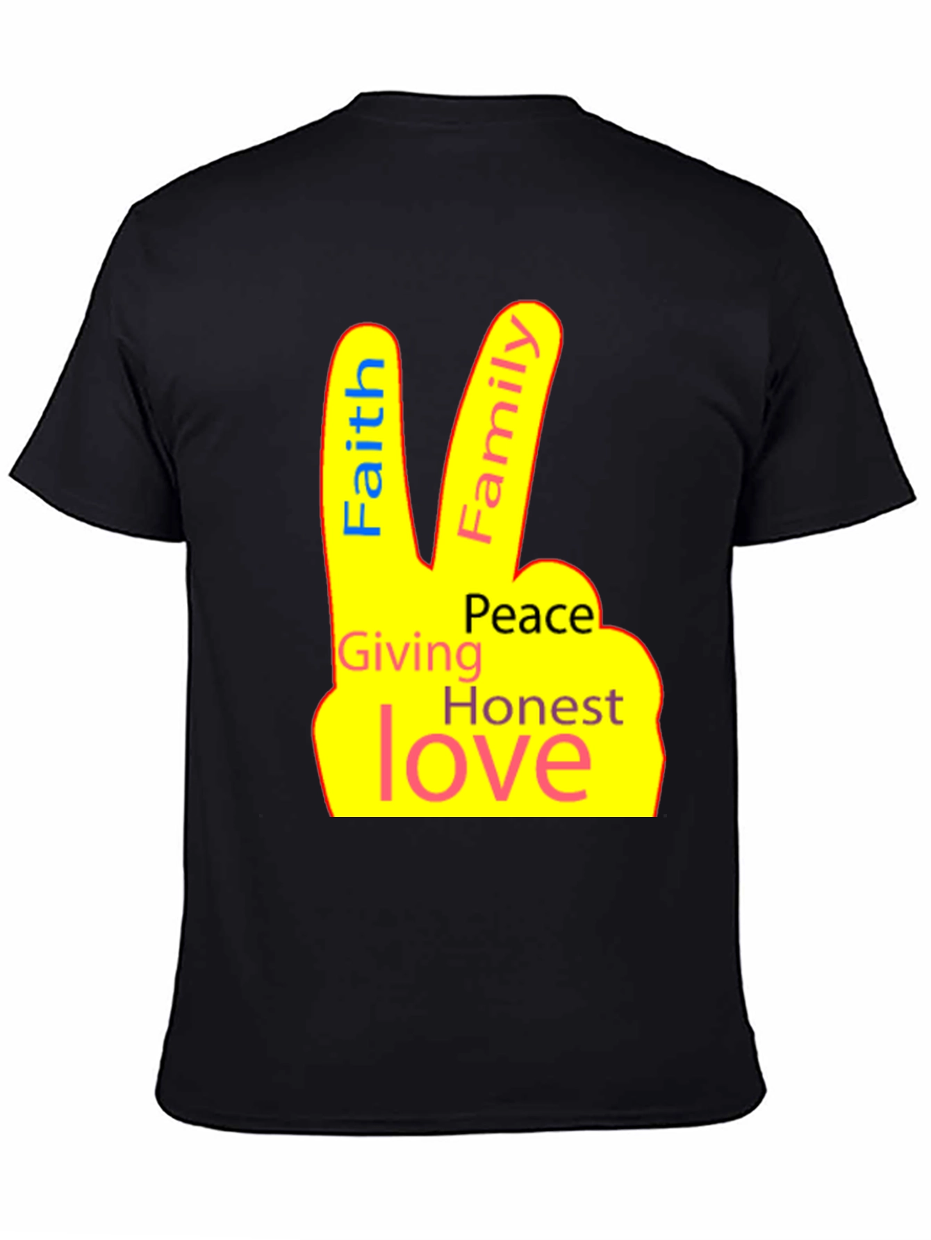 Black Faith, Family, Love Peace T-Shirt view 4