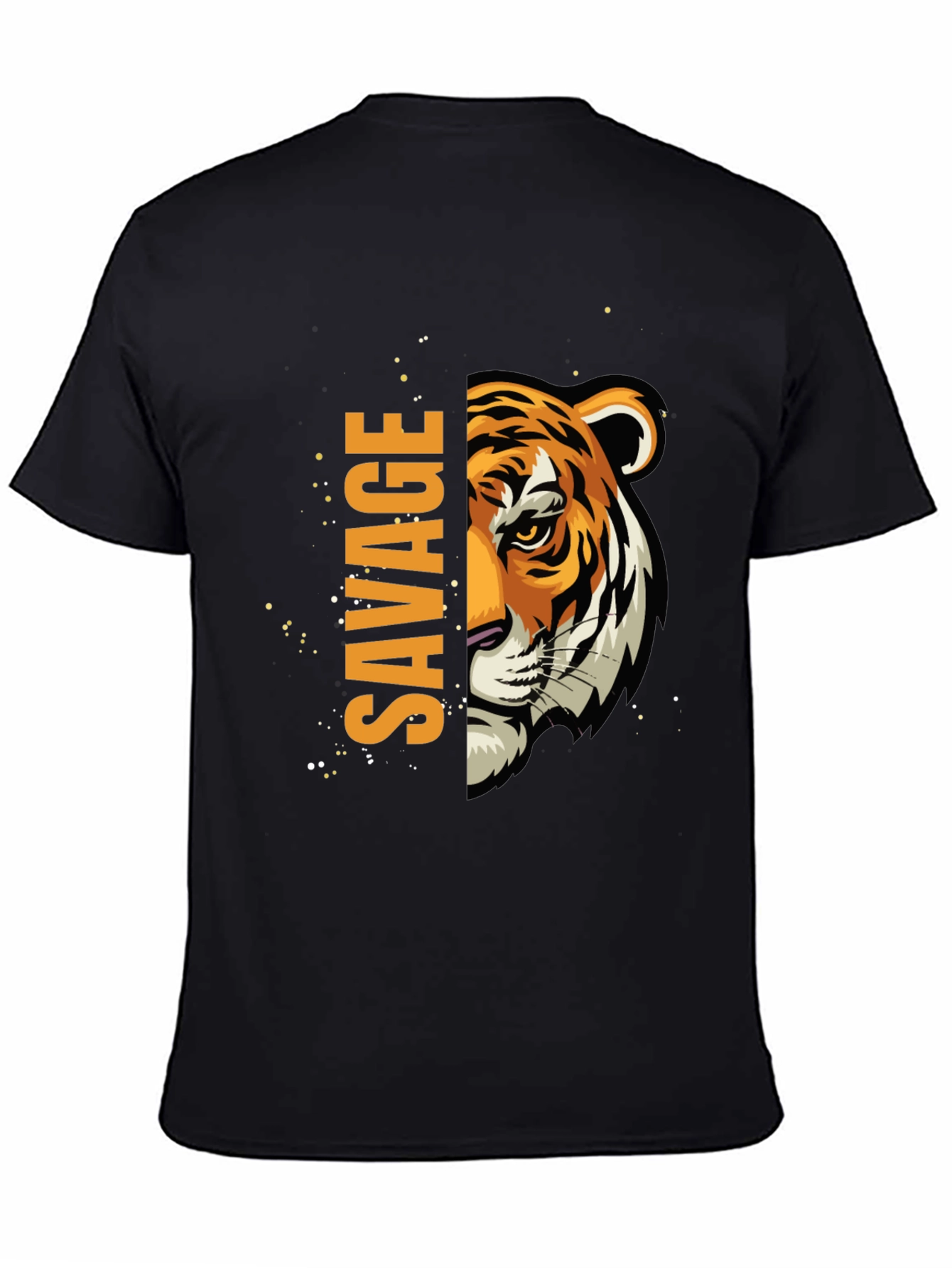 Black Savage Tiger Graphic Black T-Shirt view 4
