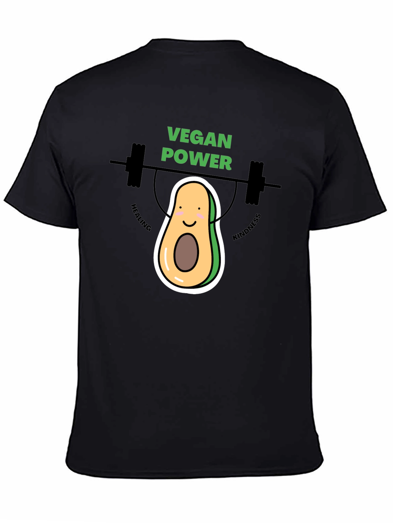 Black Vegan Power Avocado Graphic Tee view 4