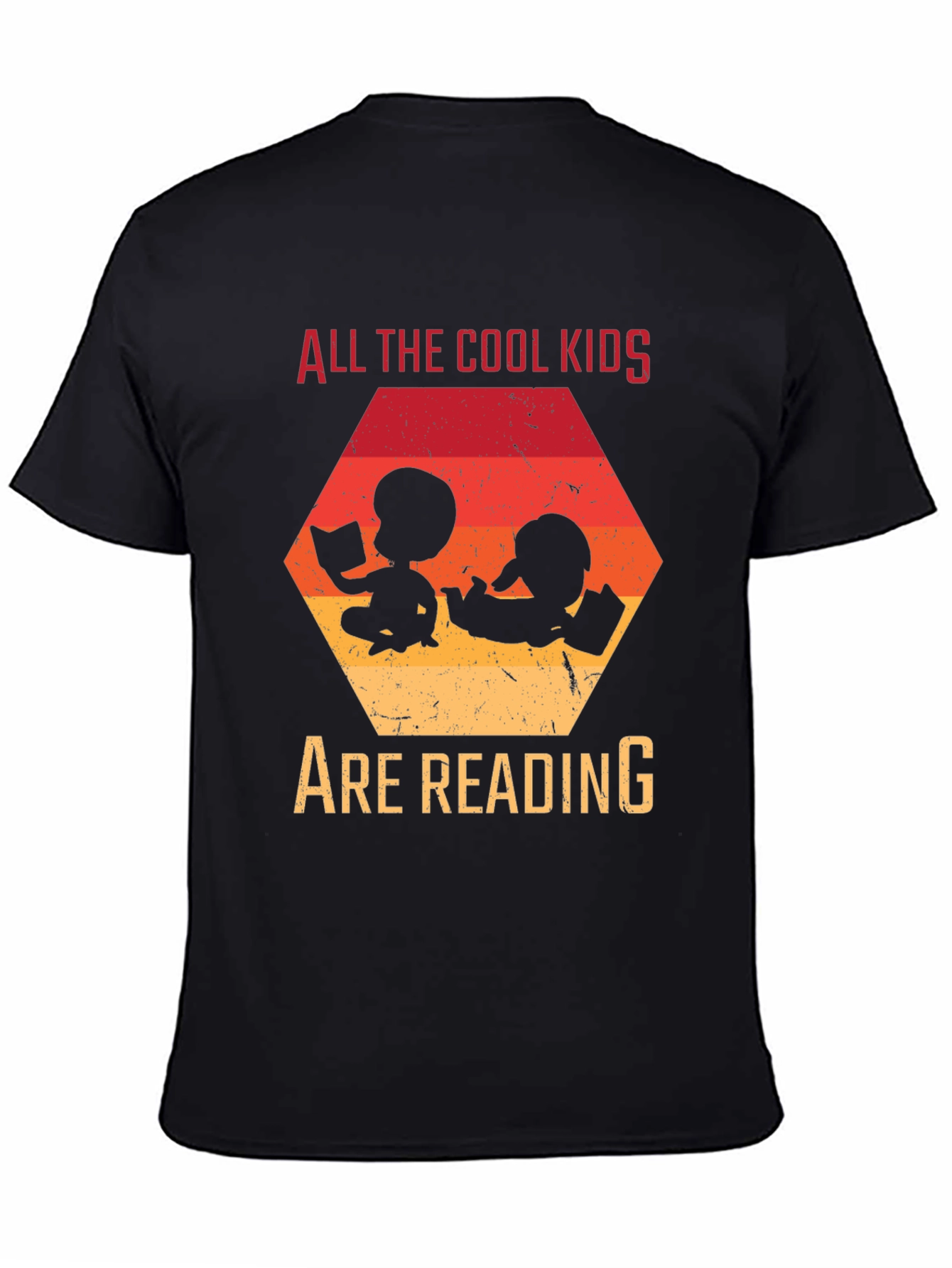 Black Cool Kids Reading Graphic Tee - Black T-Shirt view 4