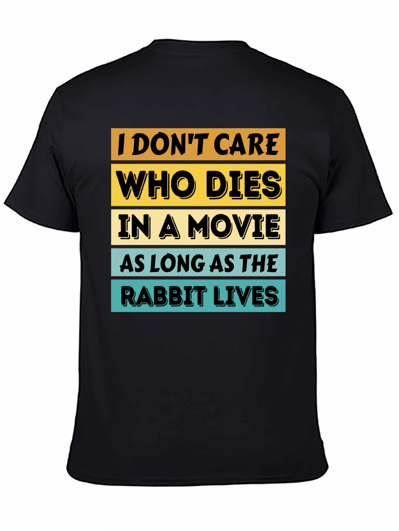 Black Funny Rabbit Lover Movie T-Shirt view 4