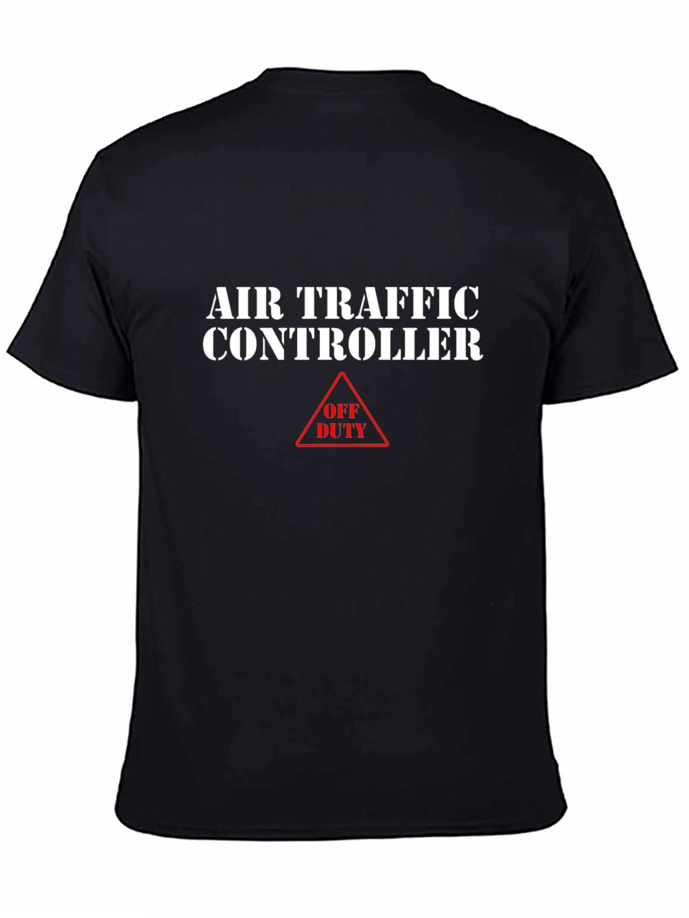 Black Air Traffic Controller Off Duty Black T-Shirt view 4