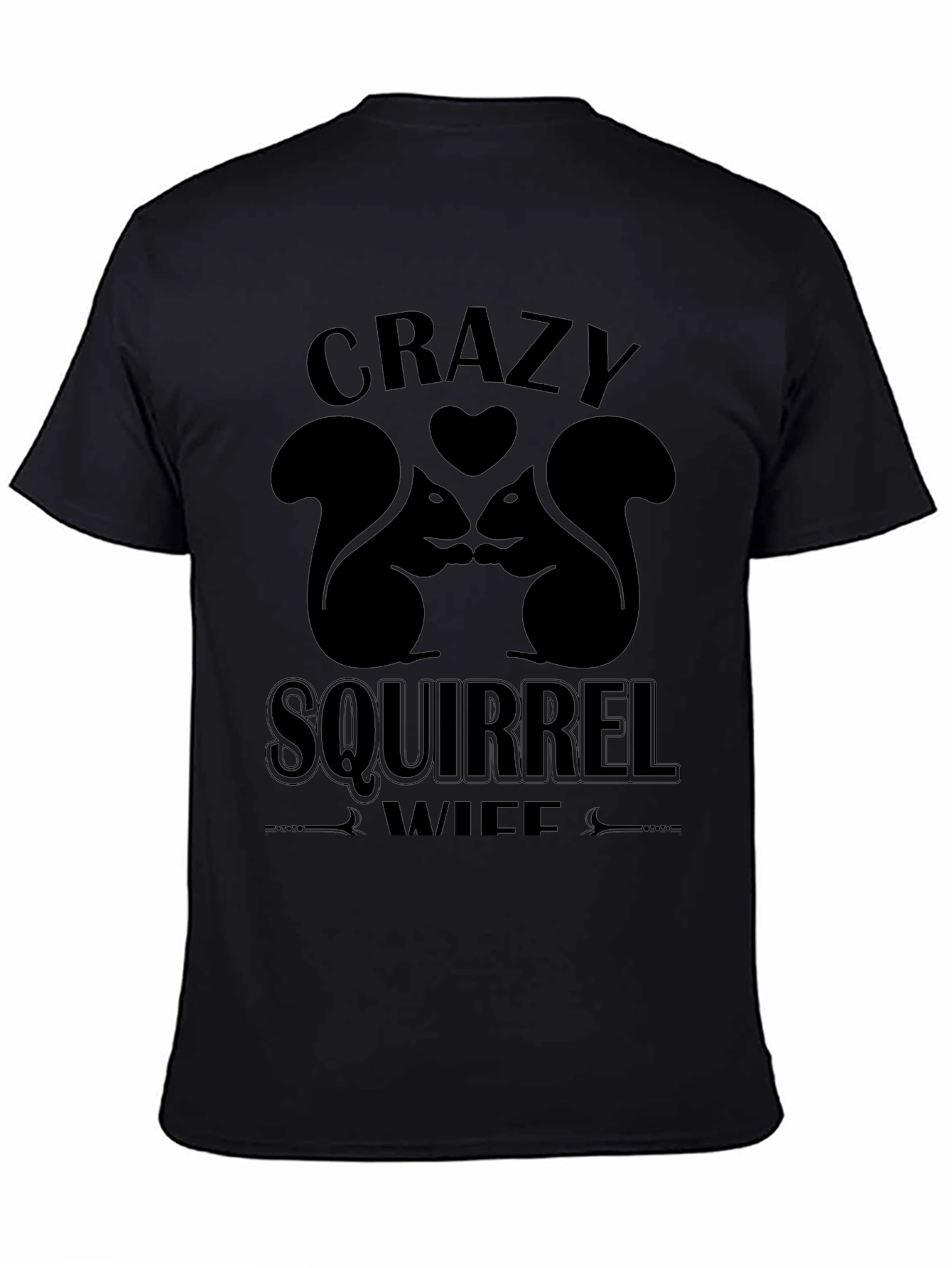 Black Crazy Squirrel Wife T-Shirt view 4