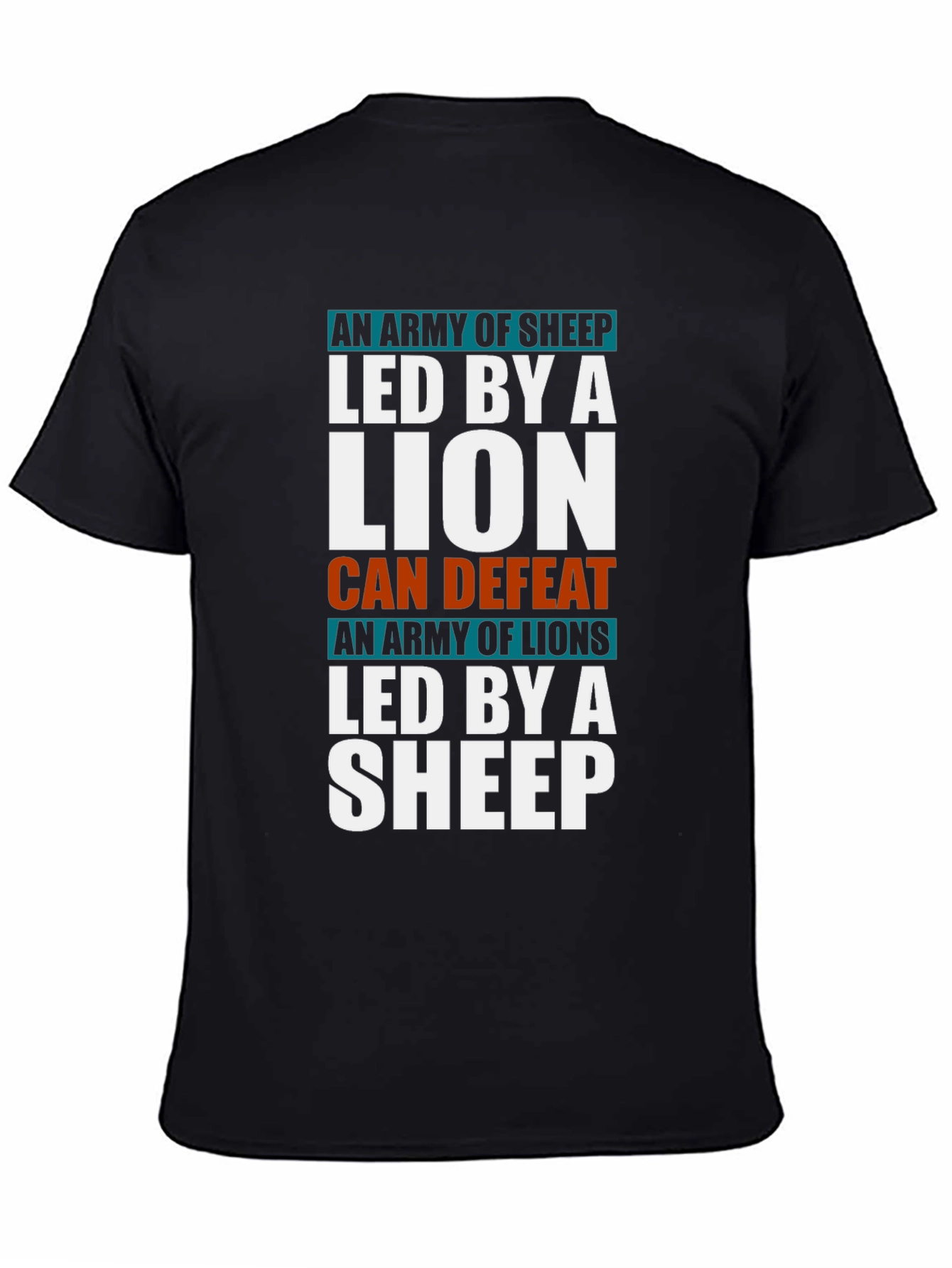 Black Lion and Sheep T-Shirt - Leadership & Strength view 4