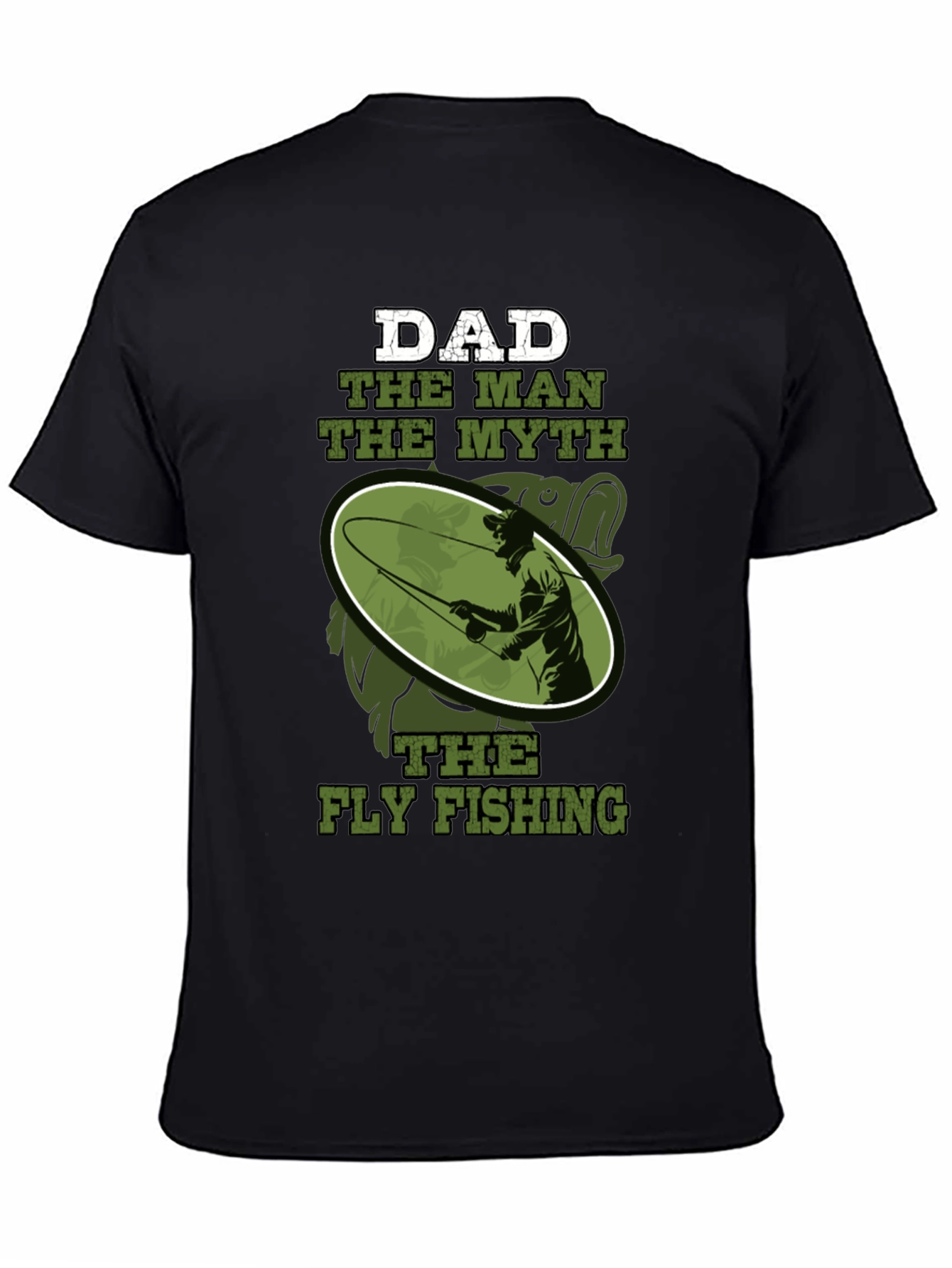 Black Dad The Man Myth Fly Fishing Graphic Tee view 4