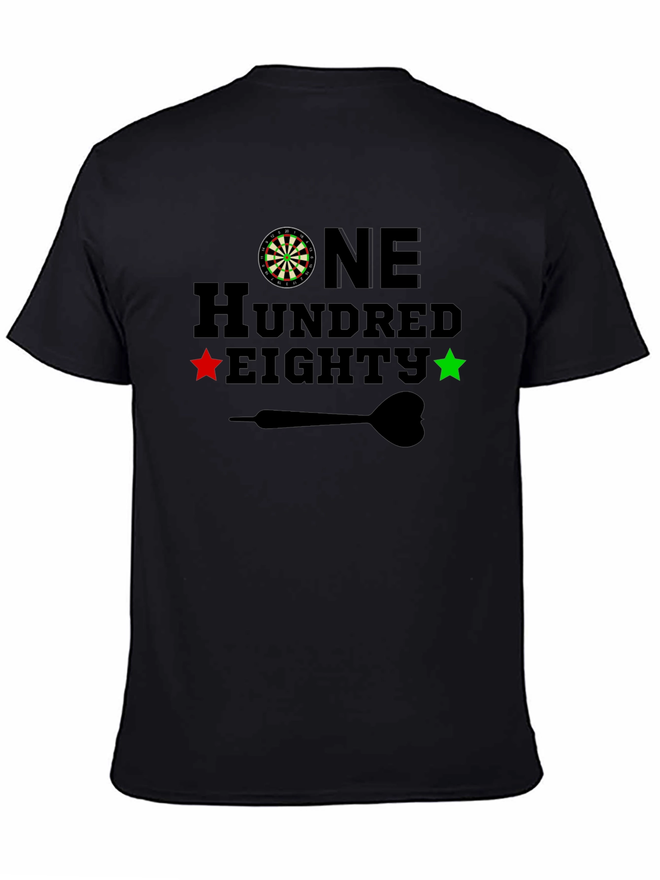 Black One Hundred Eighty Darts T-Shirt view 4