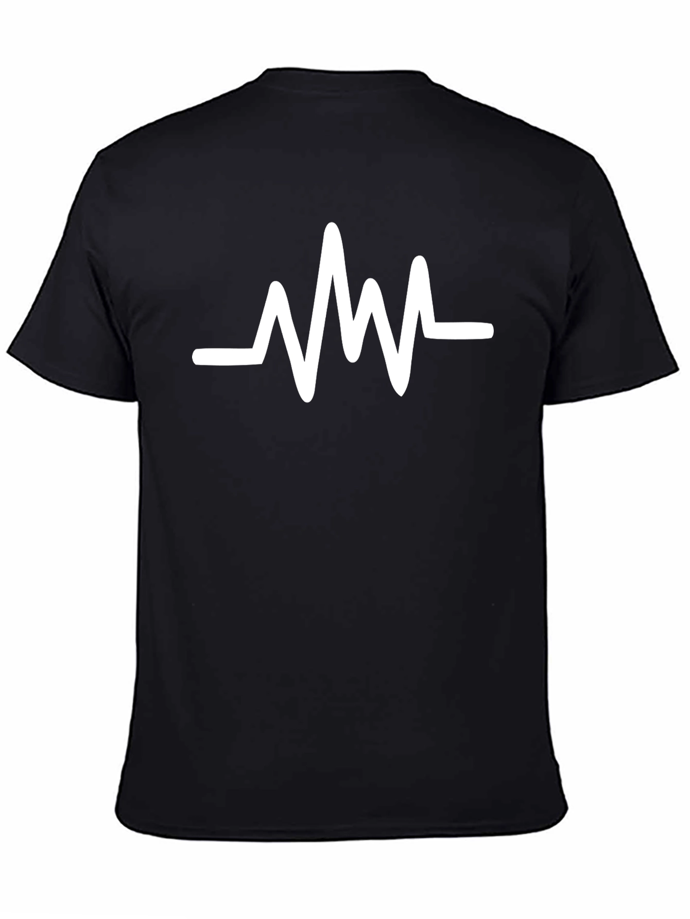 Black Heartbeat Pulse Graphic T-Shirt view 4