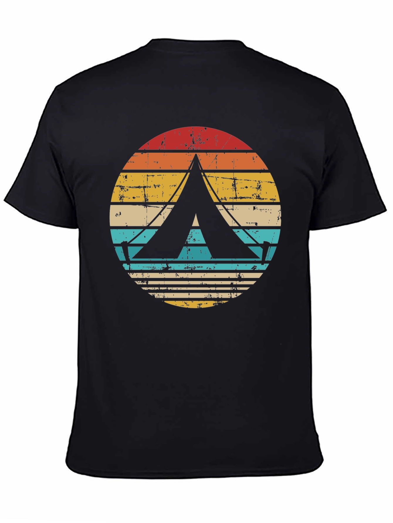 Black Vintage Camping Tent Graphic Tee view 4