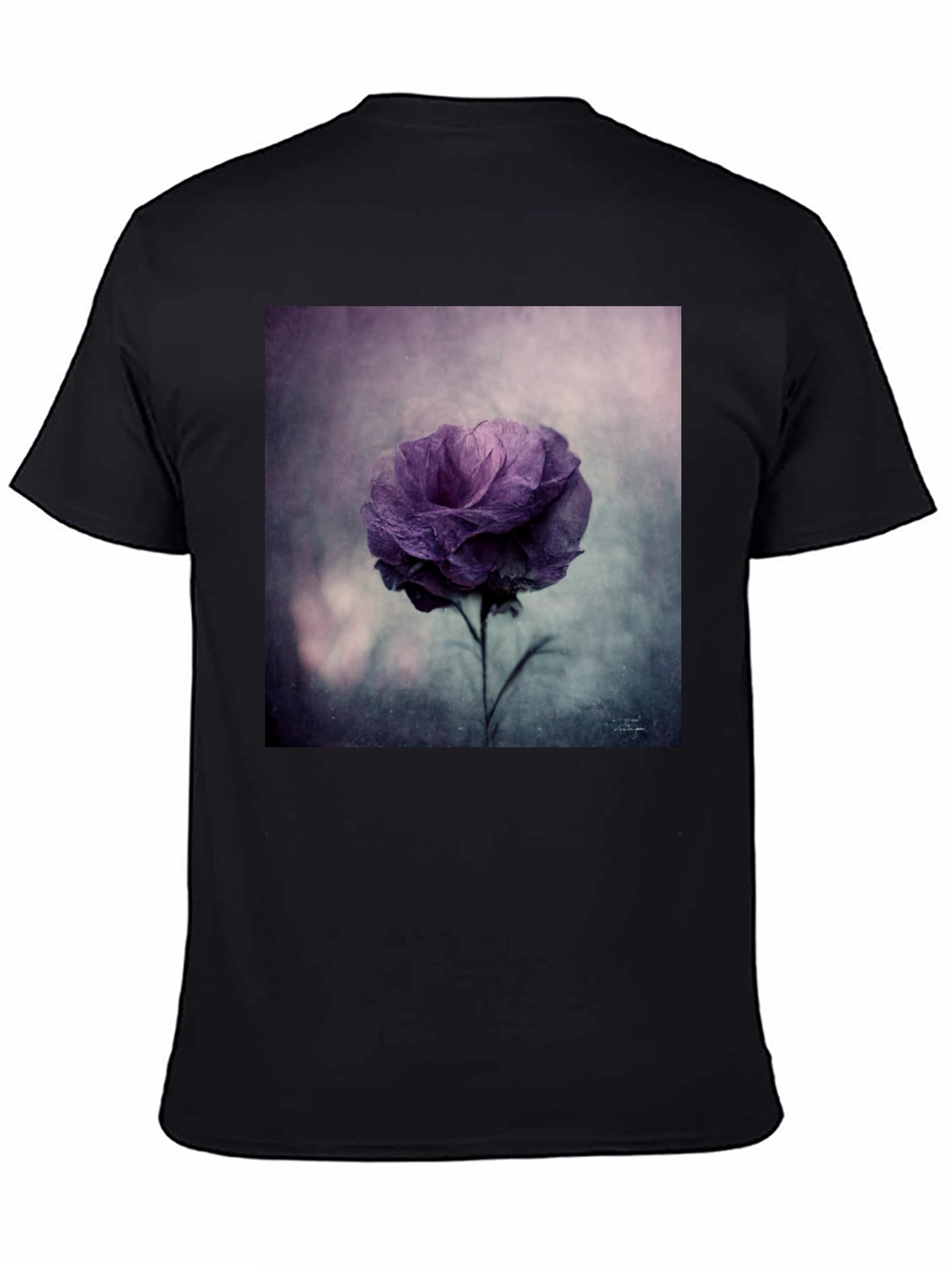 Black Floral Graphic Tee - Black Cotton Comfort view 4