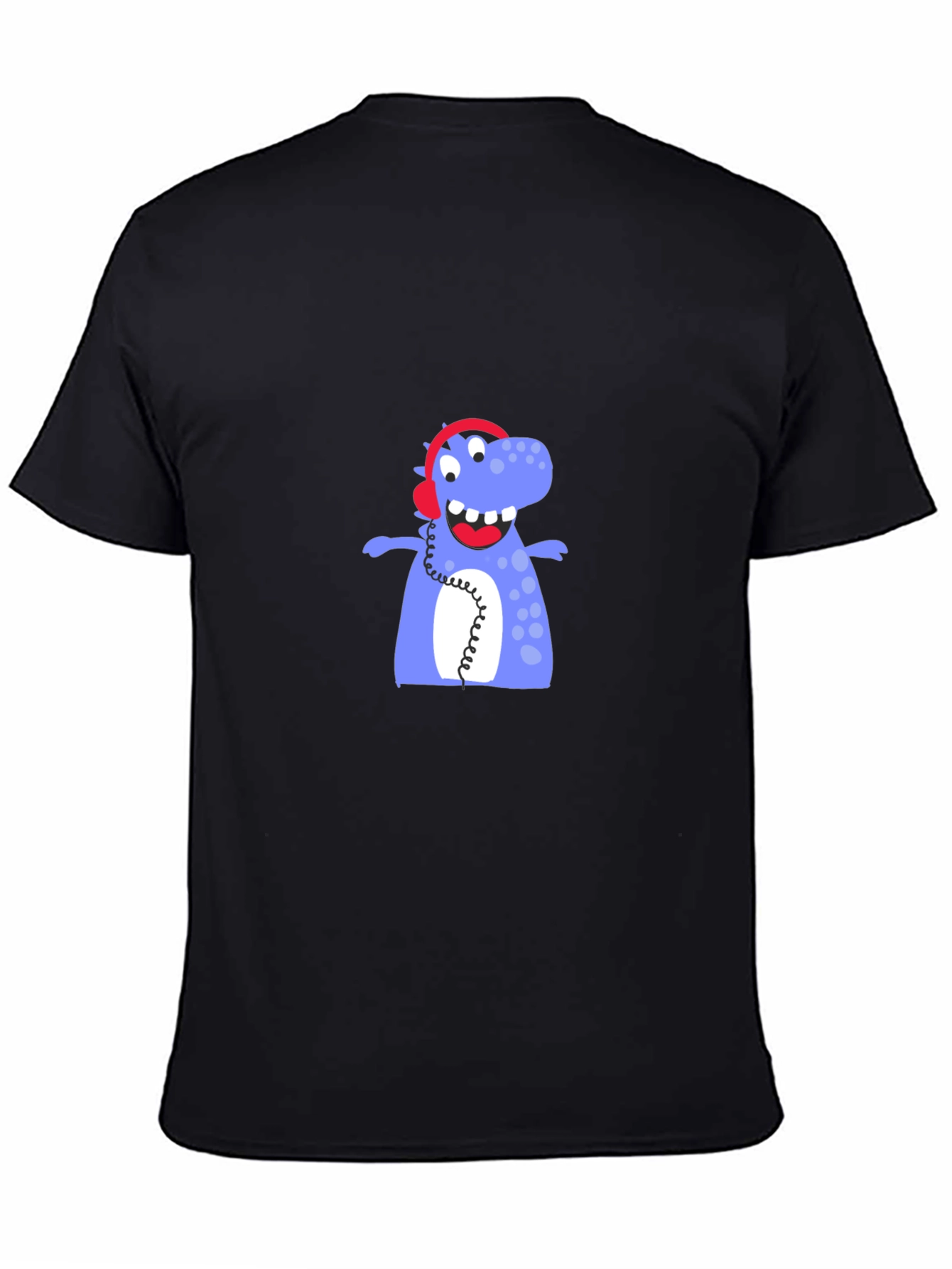 Black Dino Beats T-Shirt - Fun Graphic Tee view 4