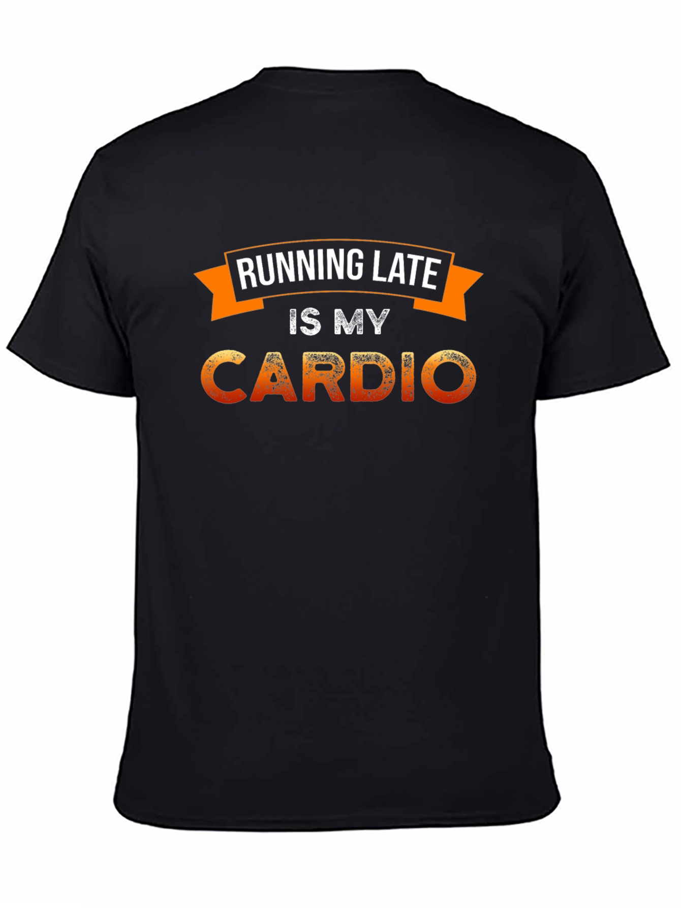 Black Running Late is My Cardio Graphic Tee view 4