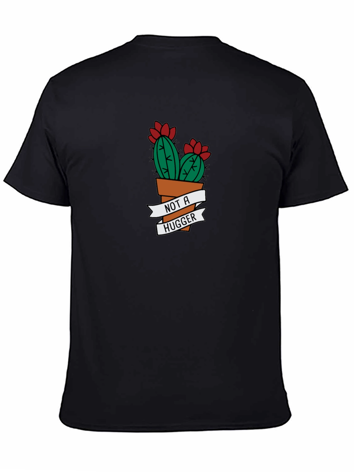 Black Not A Hugger Cactus Graphic Tee - Black view 4