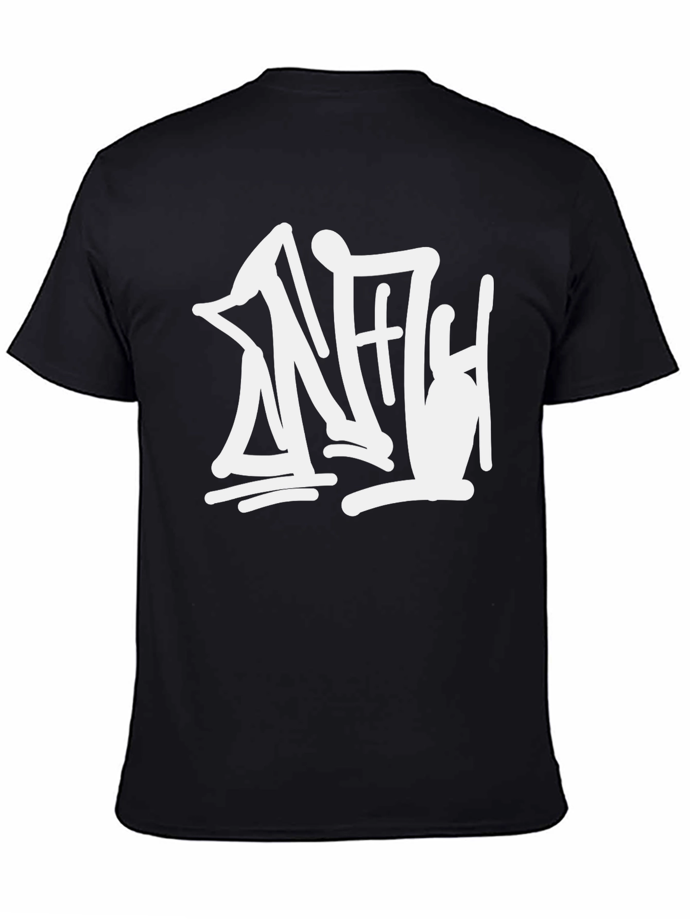 Black Black T-Shirt with White Graphic view 4