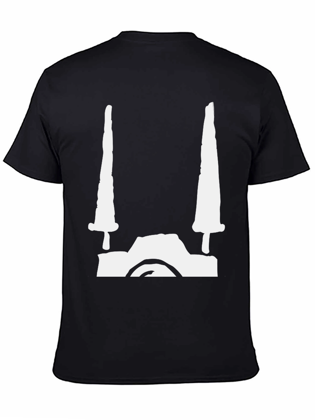Black Edgy Swords Graphic Tee - Black Cotton Blend view 4