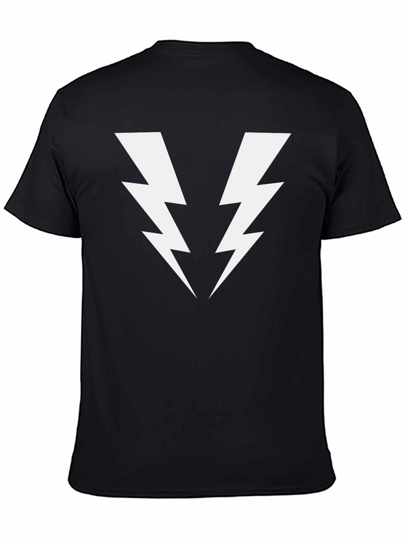 Black Bold Lightning Bolt Graphic Tee - Black view 4
