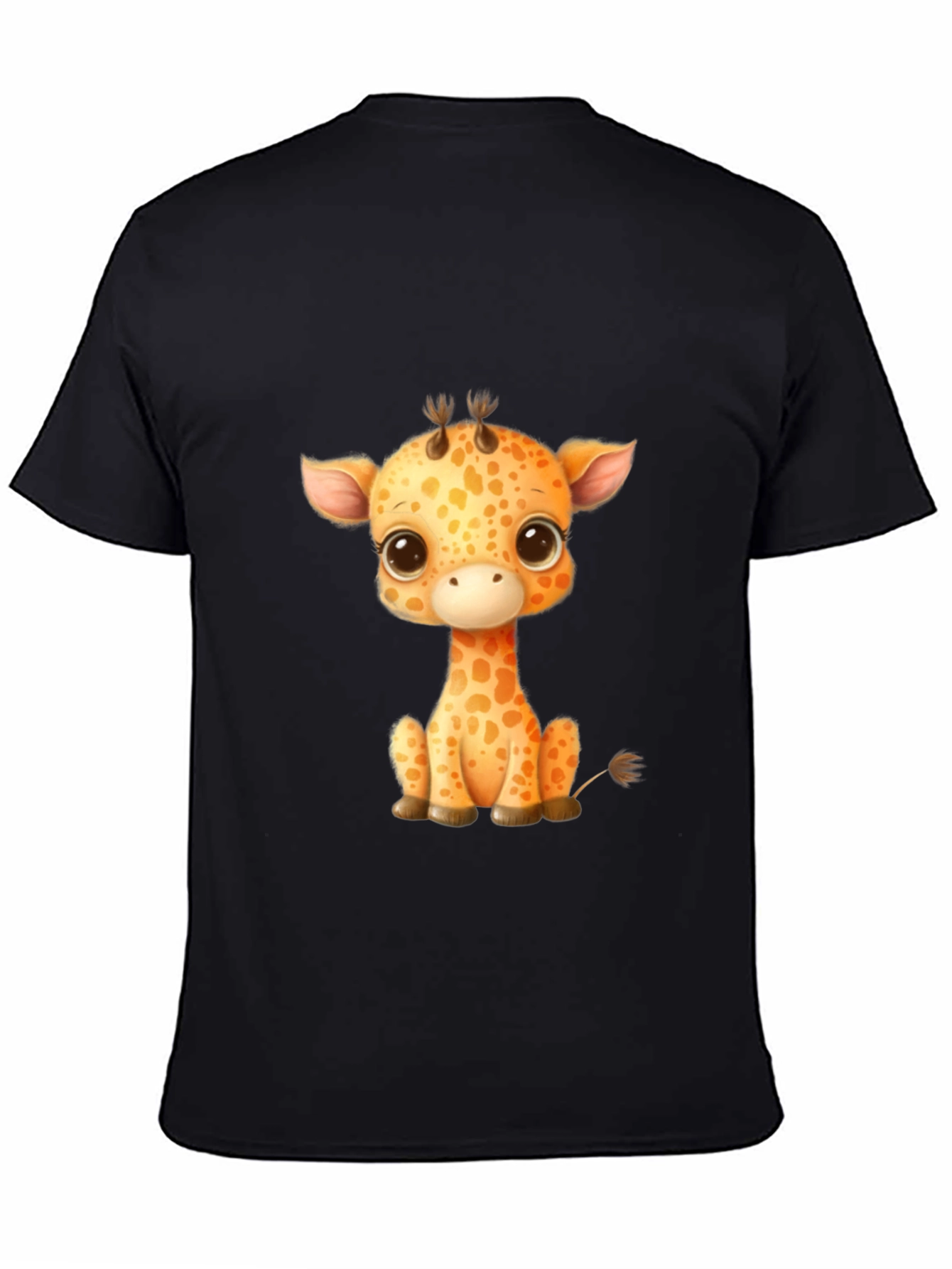 Black Cute Giraffe Graphic T-Shirt - Unisex view 4