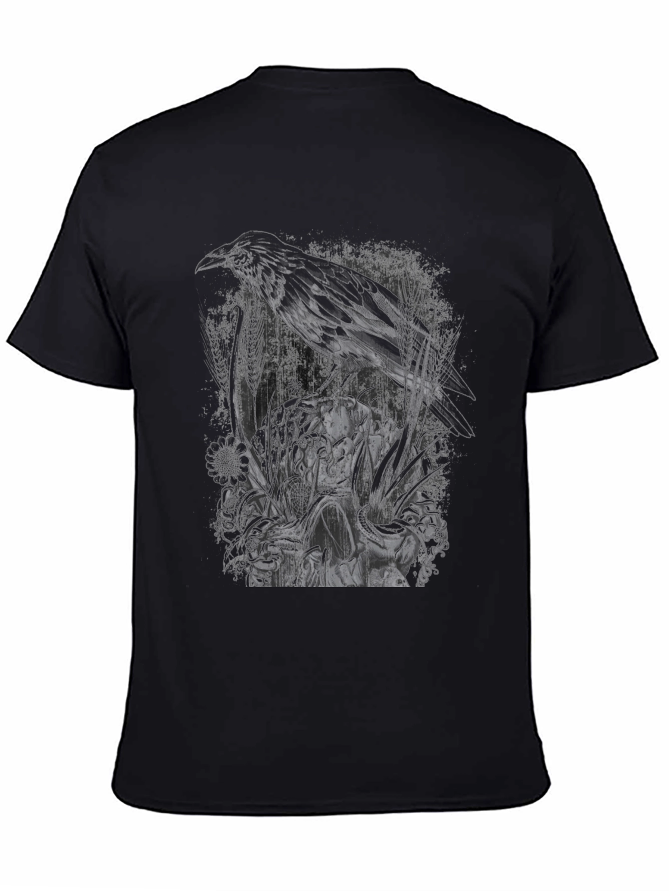 Black Raven Graphic T-Shirt - Dark & Edgy Design view 4