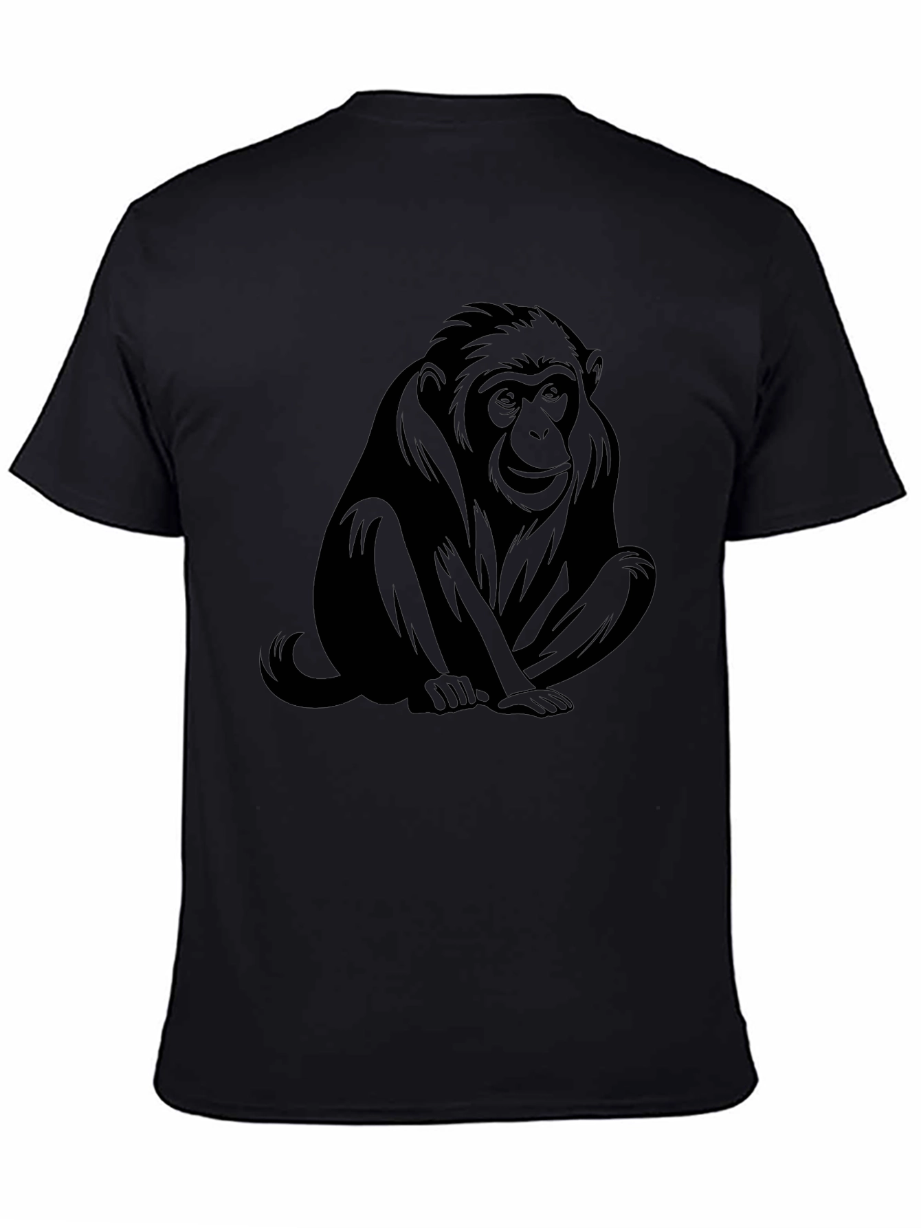 Black Black Monkey Graphic Tee - Unisex Casual Shirt view 4