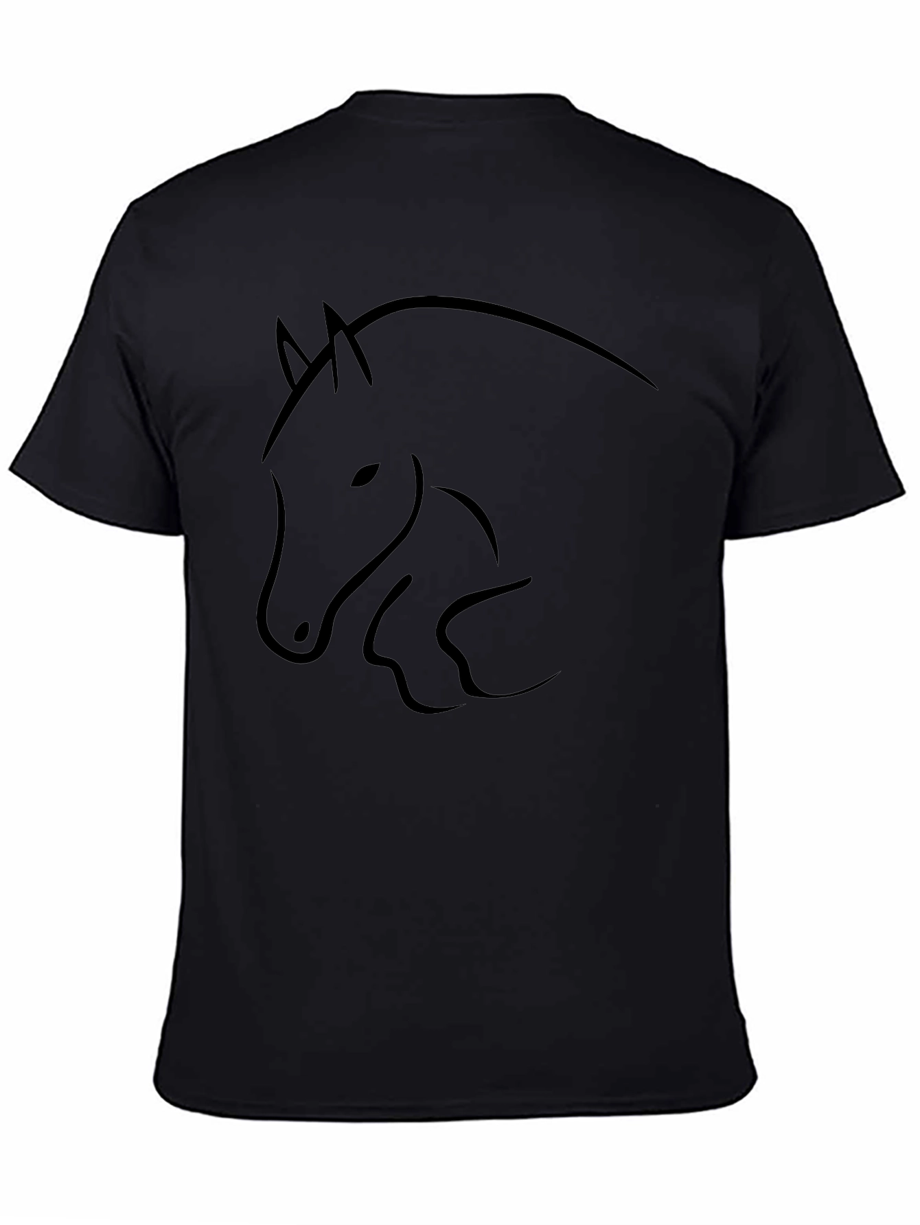 Black Black Horse Graphic Tee - Men's Casual Shirt view 4