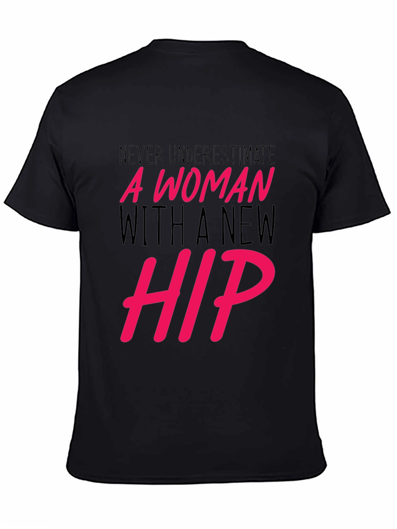 Black New Hip Woman Graphic Tee - Empowering Statement Shirt view 4