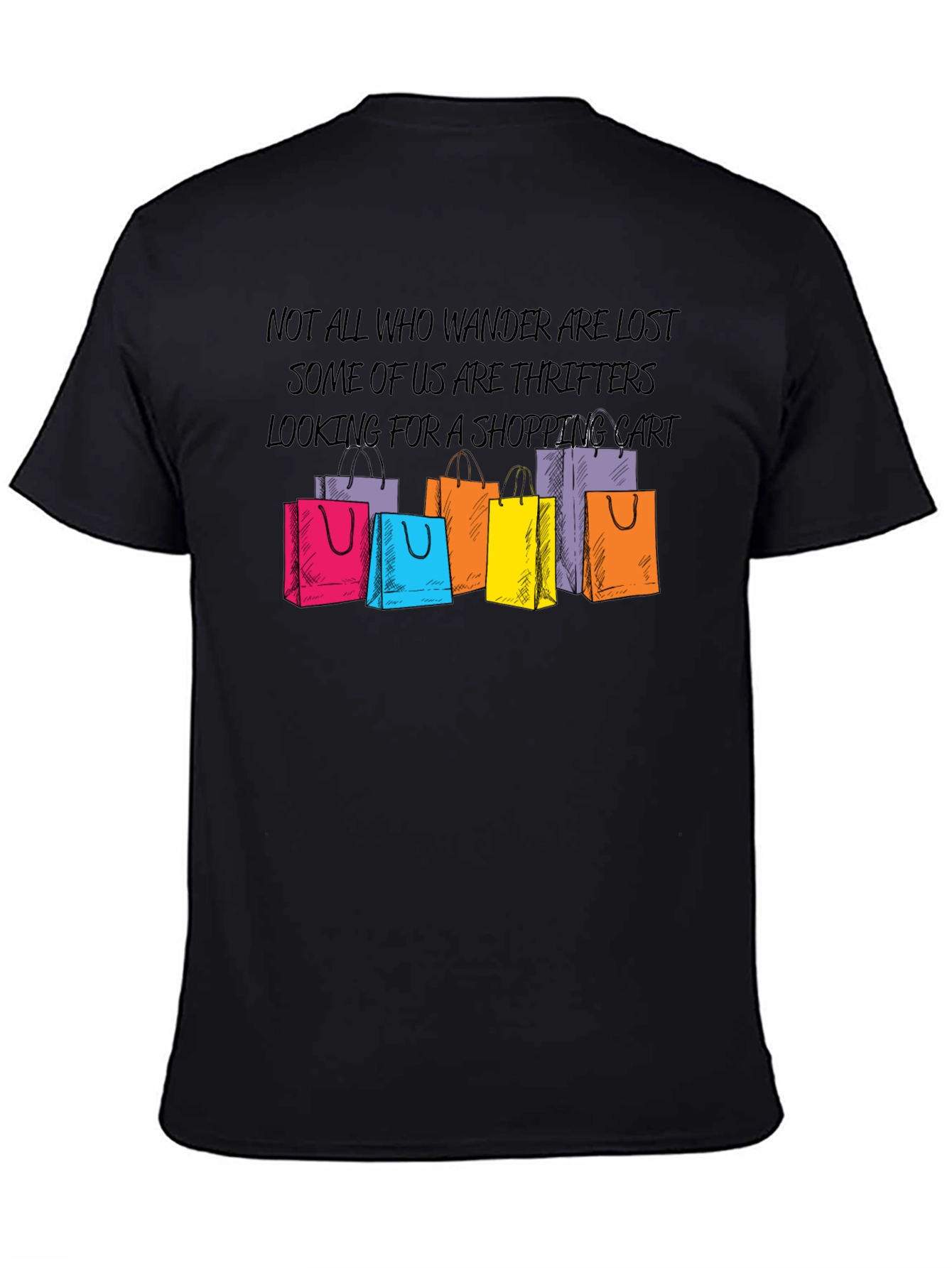 Black Thrifter Shopping Cart Graphic Tee view 4