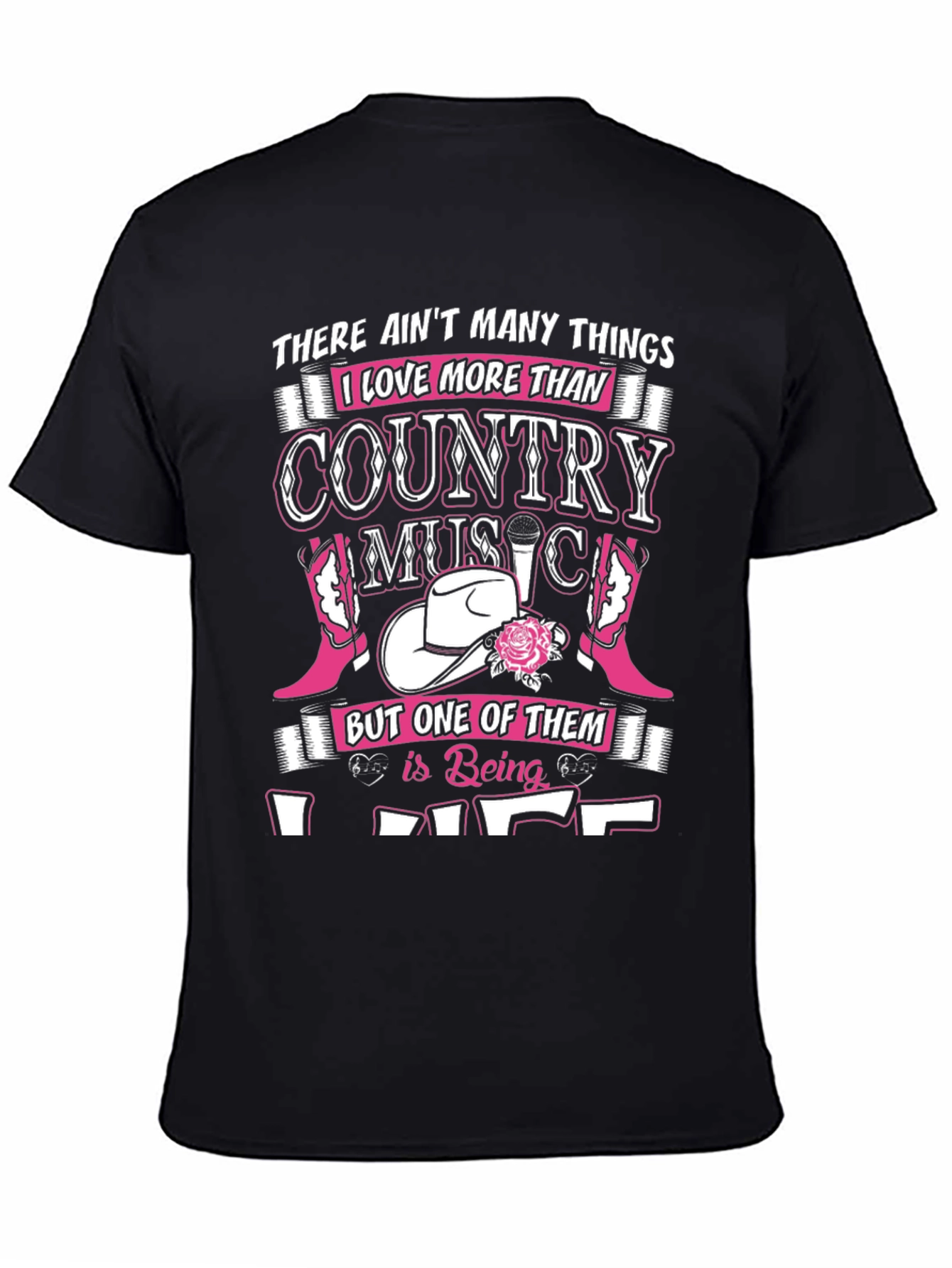 Black Country Music Lover Black T-Shirt view 4