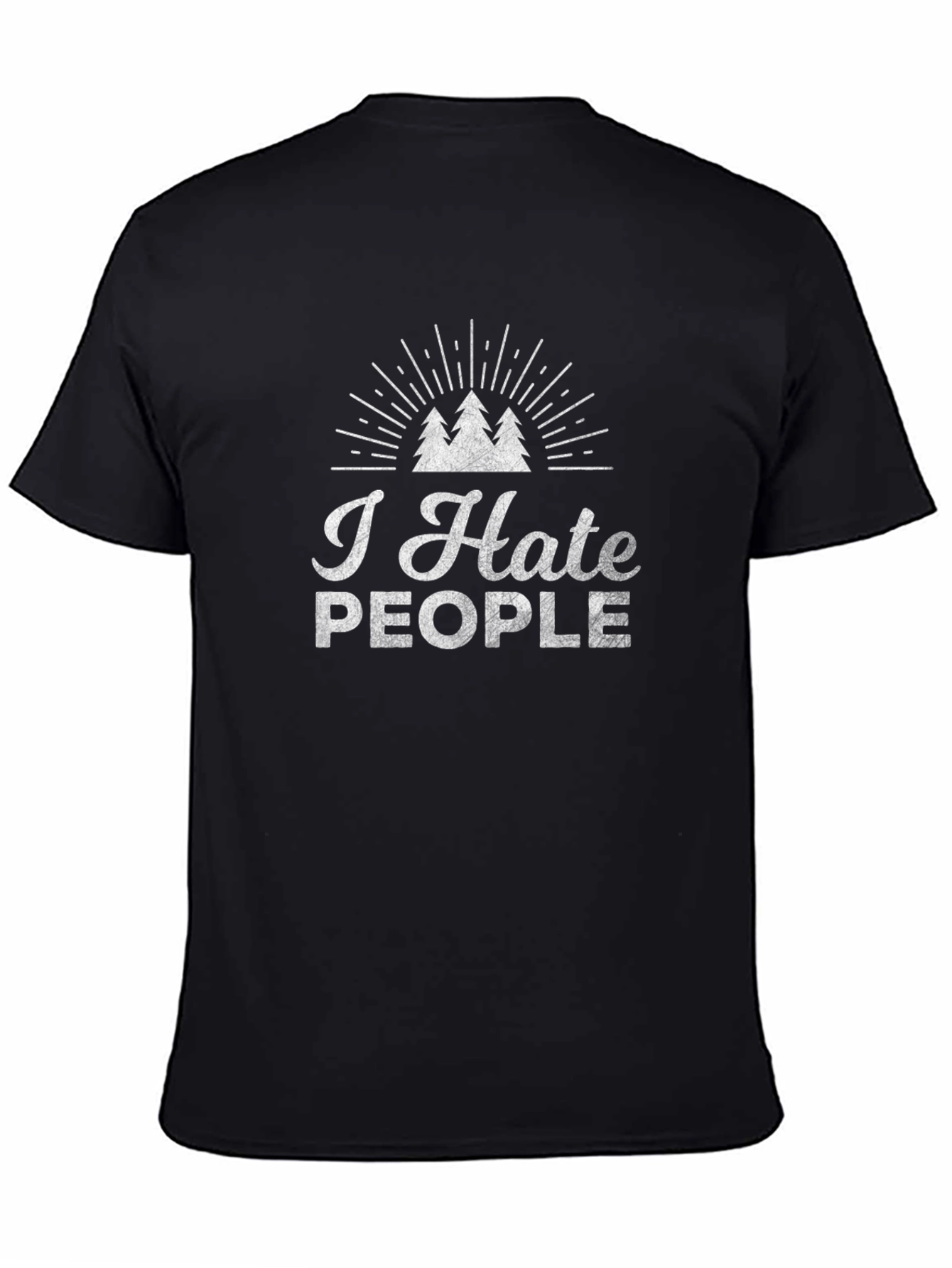 Black I Hate People Tee - Outdoor Adventure Shirt view 4