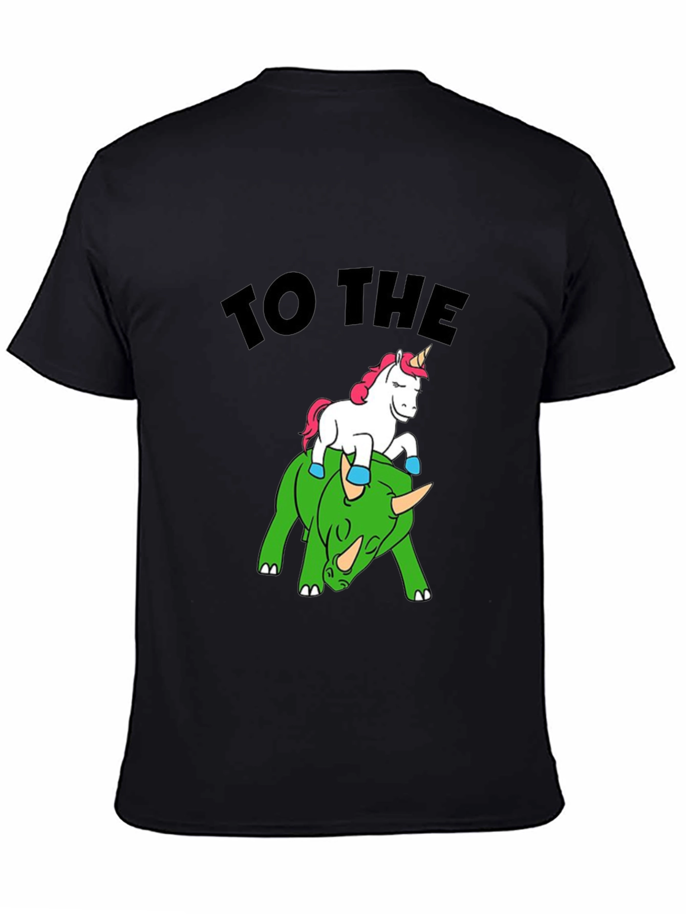 Black Unicorn Riding Stegosaurus T-Shirt - Crypto Meme Tee view 4