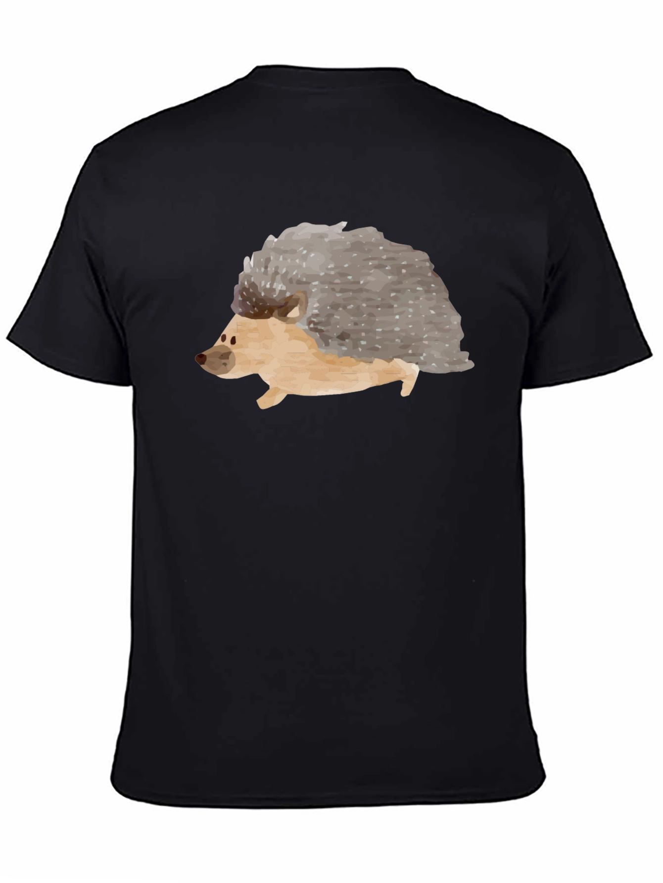 Black Men's Hedgehog Graphic Tee - Black view 4