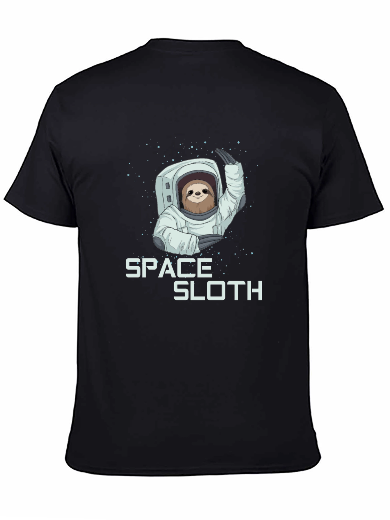 Black Space Sloth Graphic Tee - Black Cotton Blend view 4